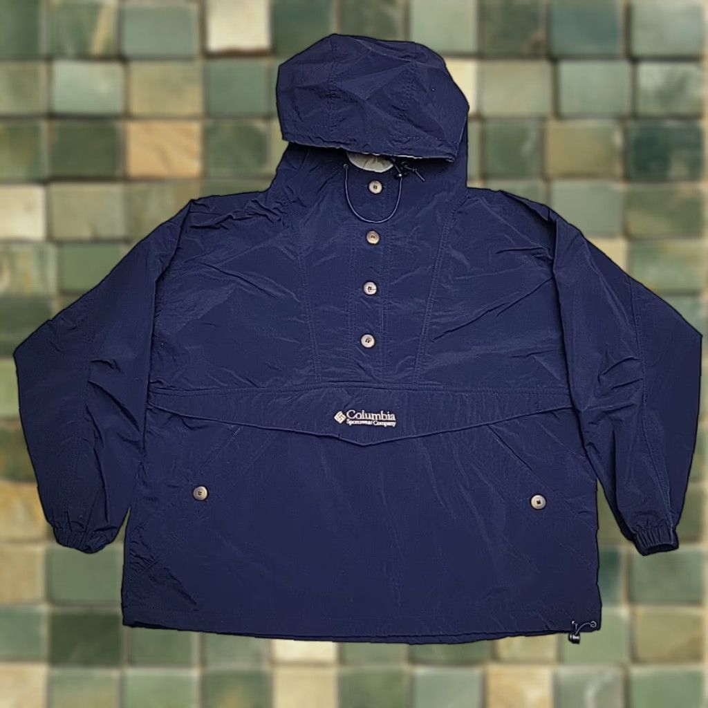 Vintage VINTAGE Columbia Jacket Womens XL Blue Hooded Anorak Windbreaker Nylon Pullover Casual Outdoor Womens XL Blue Anorak Jacket Size XL / US 12-14 / IT 48-50 - 1 Thumbnail