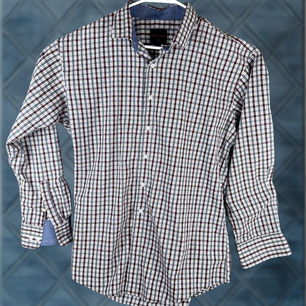Vintage Linea Uomo Shirt 2XLT Red Plaid Check Long Sleeve Button Front Casual Shirt Mens Big & Tall Size US XXL / EU 58 / 5 - 1 Thumbnail