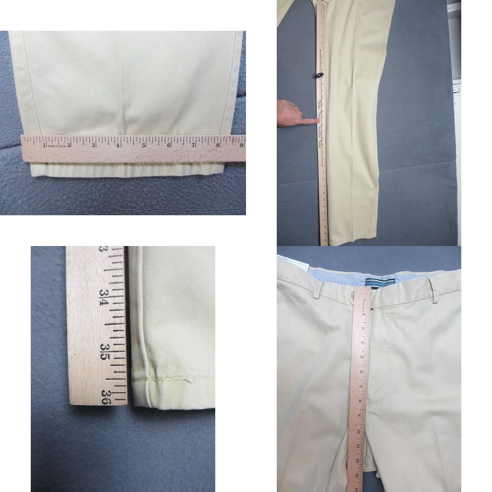 Peter Millar Peter Millar Chino Pants Mens 32x36 Beige Yellow Khaki Raleigh Wash Twill Flat Front Mid Rise Preppy Academia Casual Business Dress Pants Mens Size US 32 / EU 48 - 8 Thumbnail