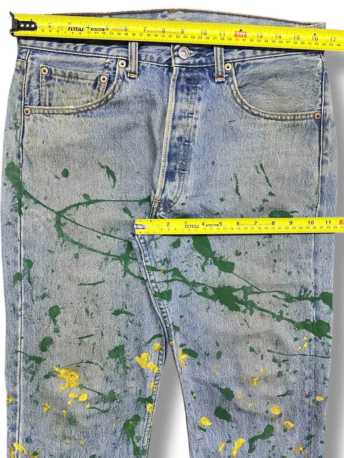 Levi's Vintage Levis Straight Jeans With Painted and Faded Wash Size US 33 - 14 Thumbnail