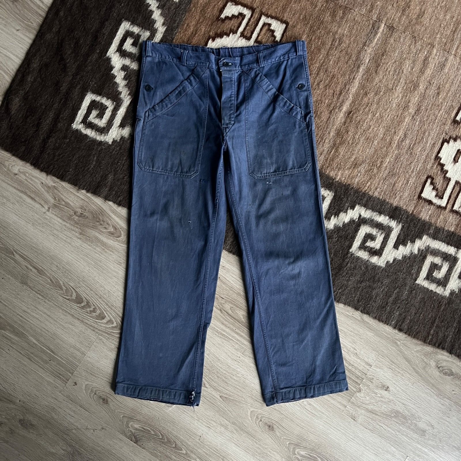 Vintage Vintage Spilag French Workwear Carpenter Utility Pants 9800A Size US 36 / EU 52 - 1 Thumbnail