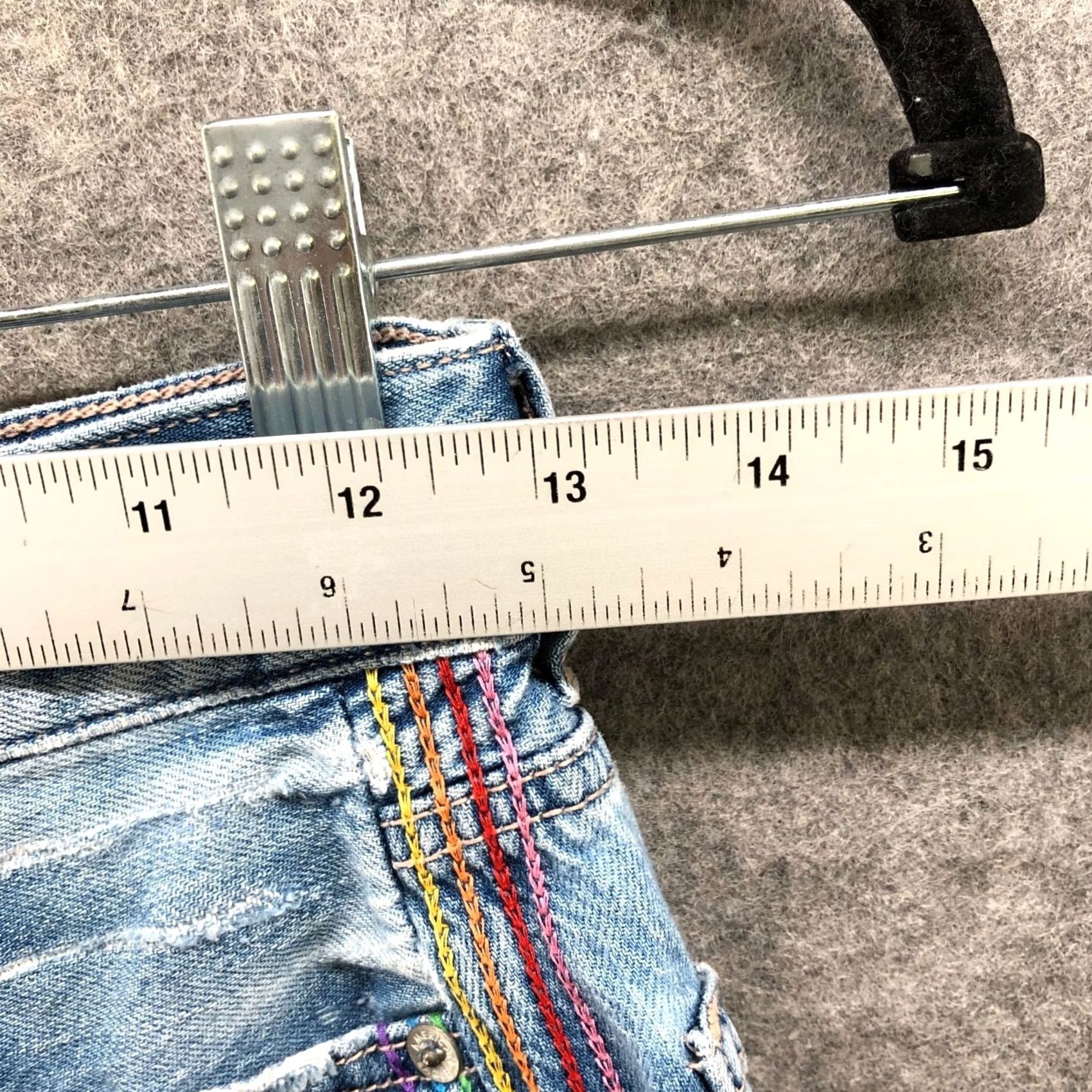 American Eagle Outfitters American Eagle Festival Denim Short 00 Blue Distress Cotton Blend Super Hi-Rise Women Size 24" / US 00 / IT 34 - 5 Thumbnail