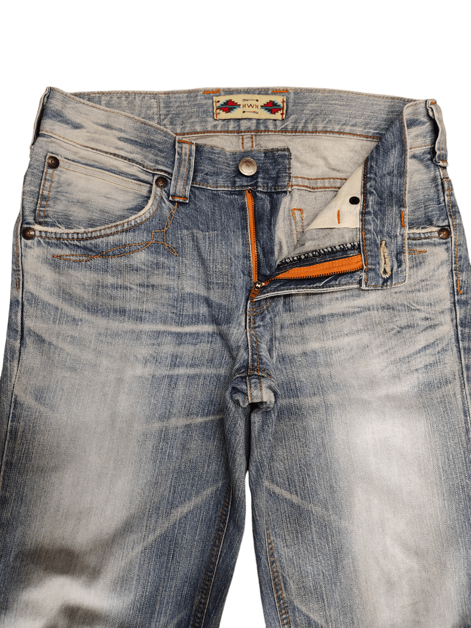Edwin Flare Jeans Edwin XV Distress Faded Boot Cut Y2k Mudmax Size US 31 - 19 Thumbnail