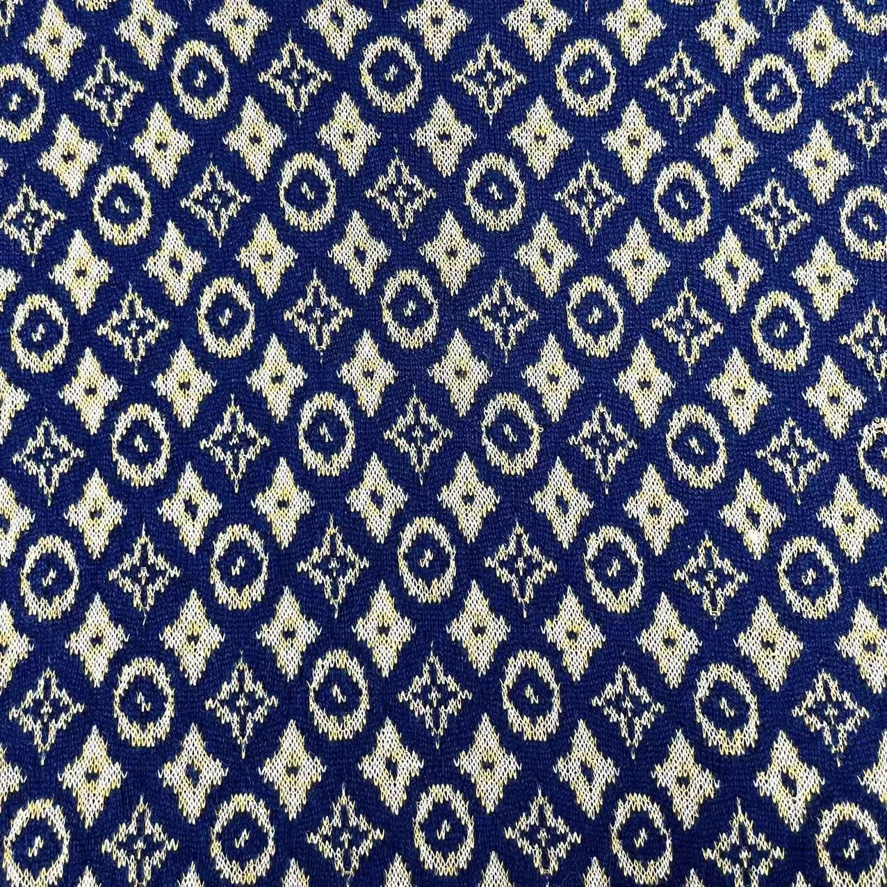 Louis Vuitton LV Navy Blue Monogram Silk Cashmere Midi Mermaid Dress S Size S / US 4 / IT 40 - 4 Thumbnail
