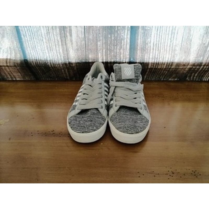 K-Swiss K-Swiss Court Tiebreak II Gray White Lace-Up Shoes size 3.5 Size US 9 / EU 42 - 2 Thumbnail