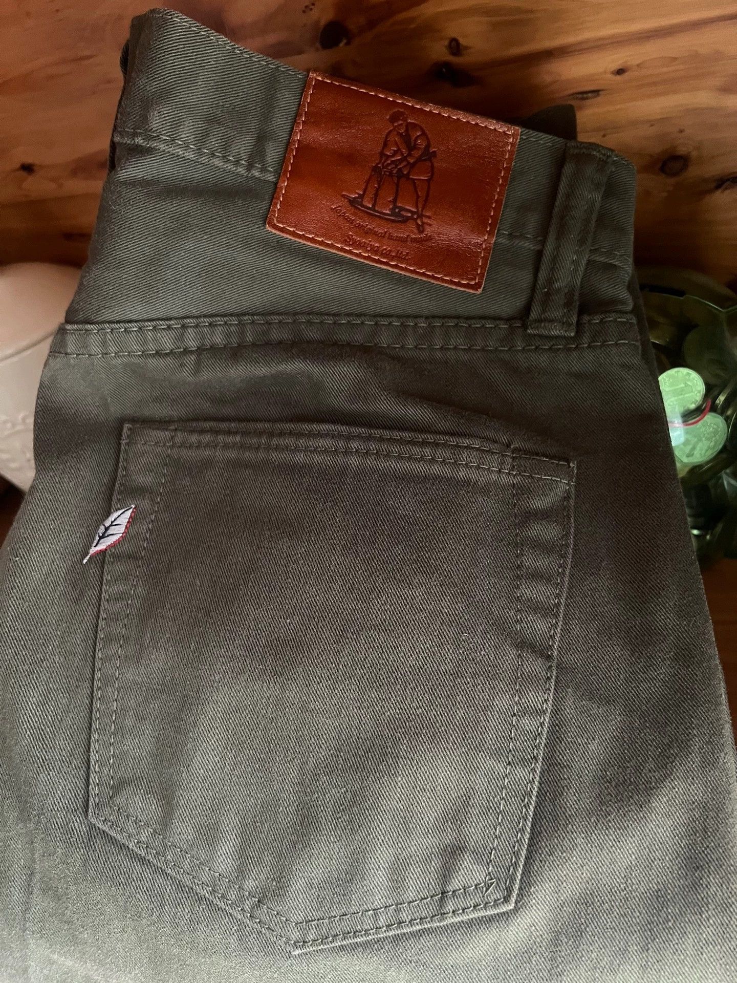Pure Blue Japan Pure Blue Japan Japanese selvedge olive drab jeans Size US 32 / EU 48 - 9 Thumbnail