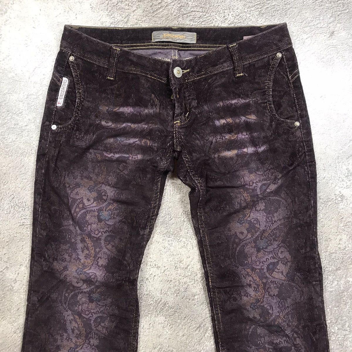 Vintage Vintage Y2K Velvet Flared Low Rise Sweatpants Grunge Slim 29 Size 29" - 3 Thumbnail