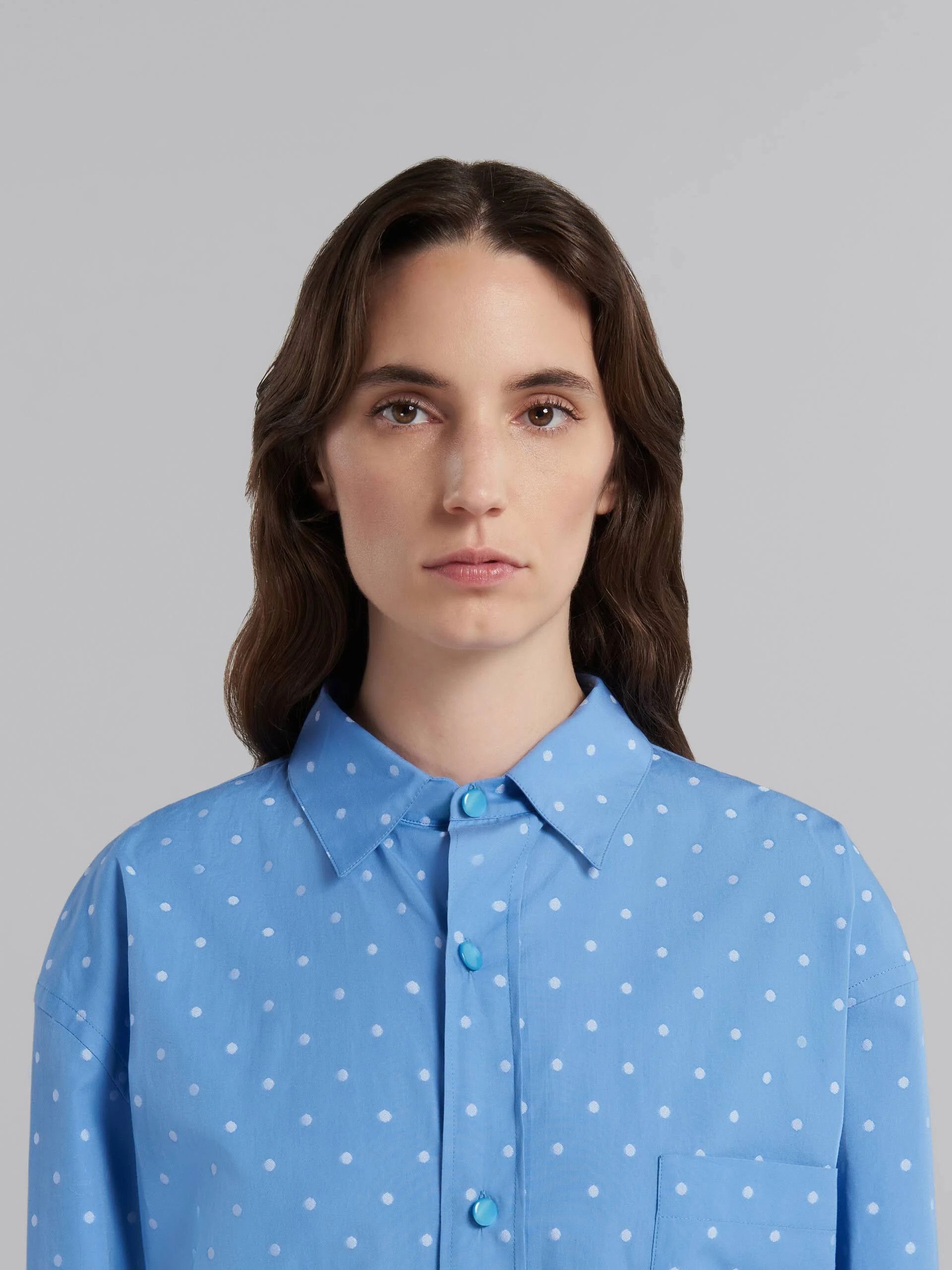 Marni o1w1db10824 Polka Dots Shirt in Blue Size L / US 10 / IT 46 - 4 Thumbnail