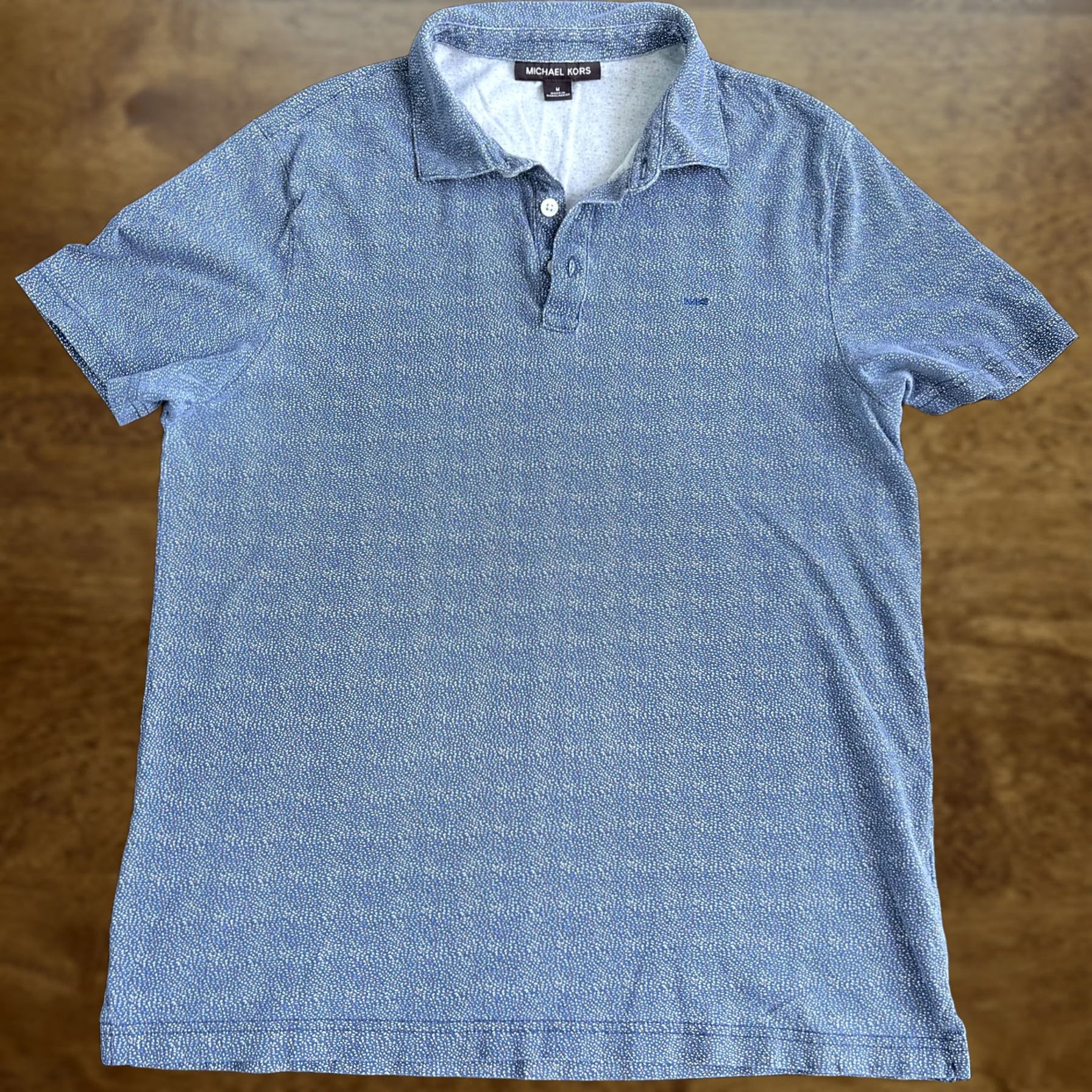 Michael Kors Michael Kors Polo Shirt Mens M Blue Spotted Jersey Short Sleeve Casual Size US M / EU 48-50 / 2 - 1 Thumbnail