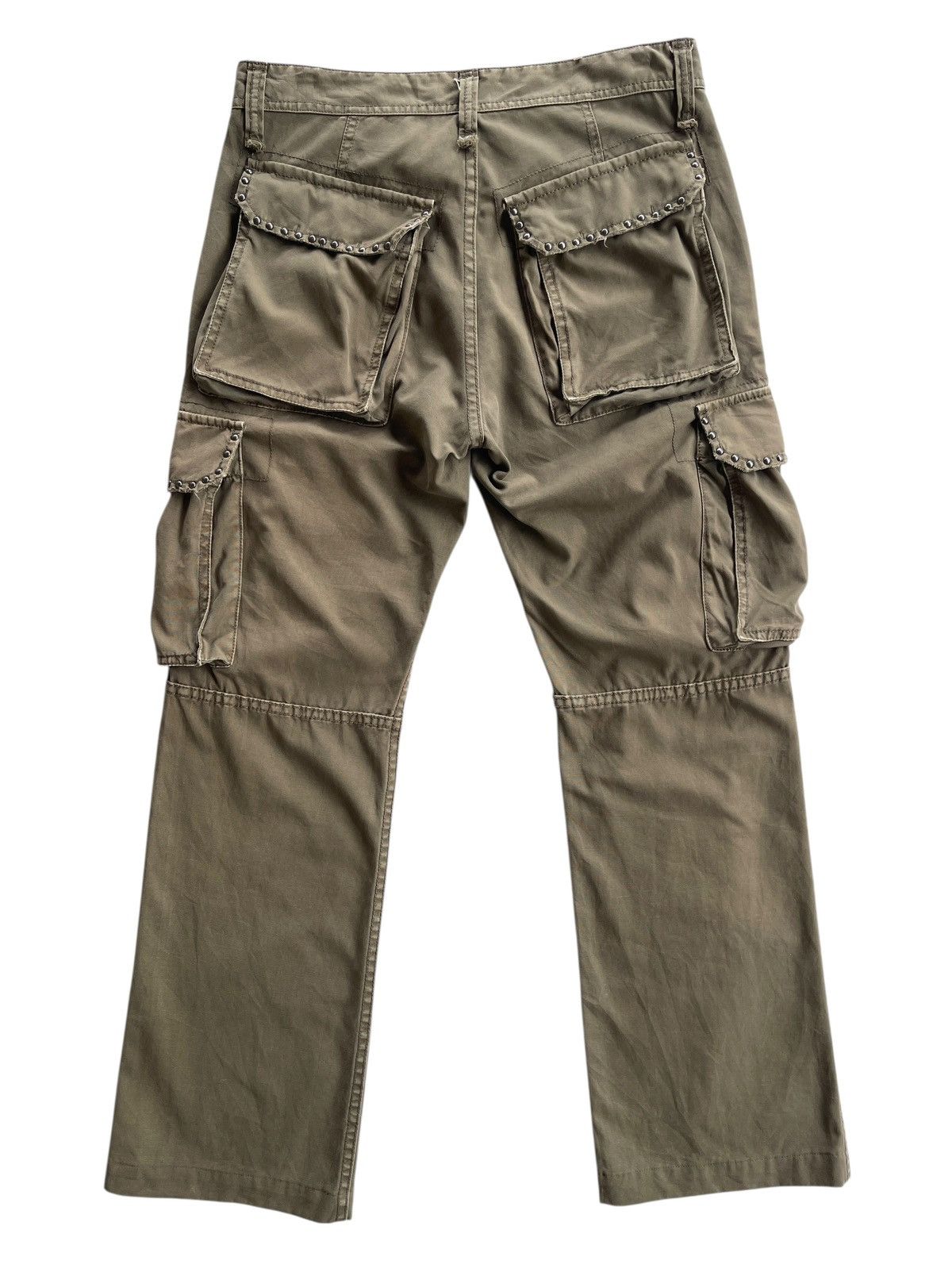 Restricted Restrict Studded Cargo Flare Pants Olive Green Size US 31 - 5 Thumbnail
