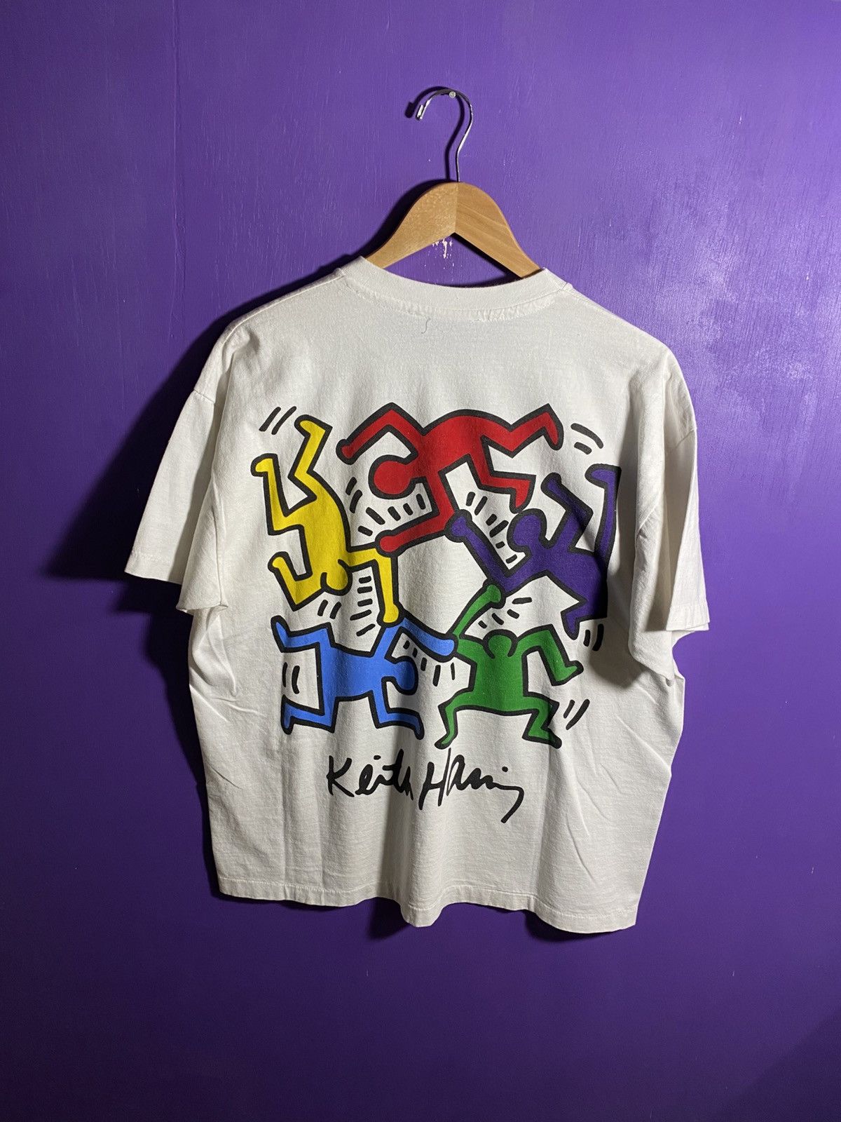Keith Haring Vintage 90s Keith Haring dancing art tee Size US XL / EU 56 / 4 - 2 Thumbnail