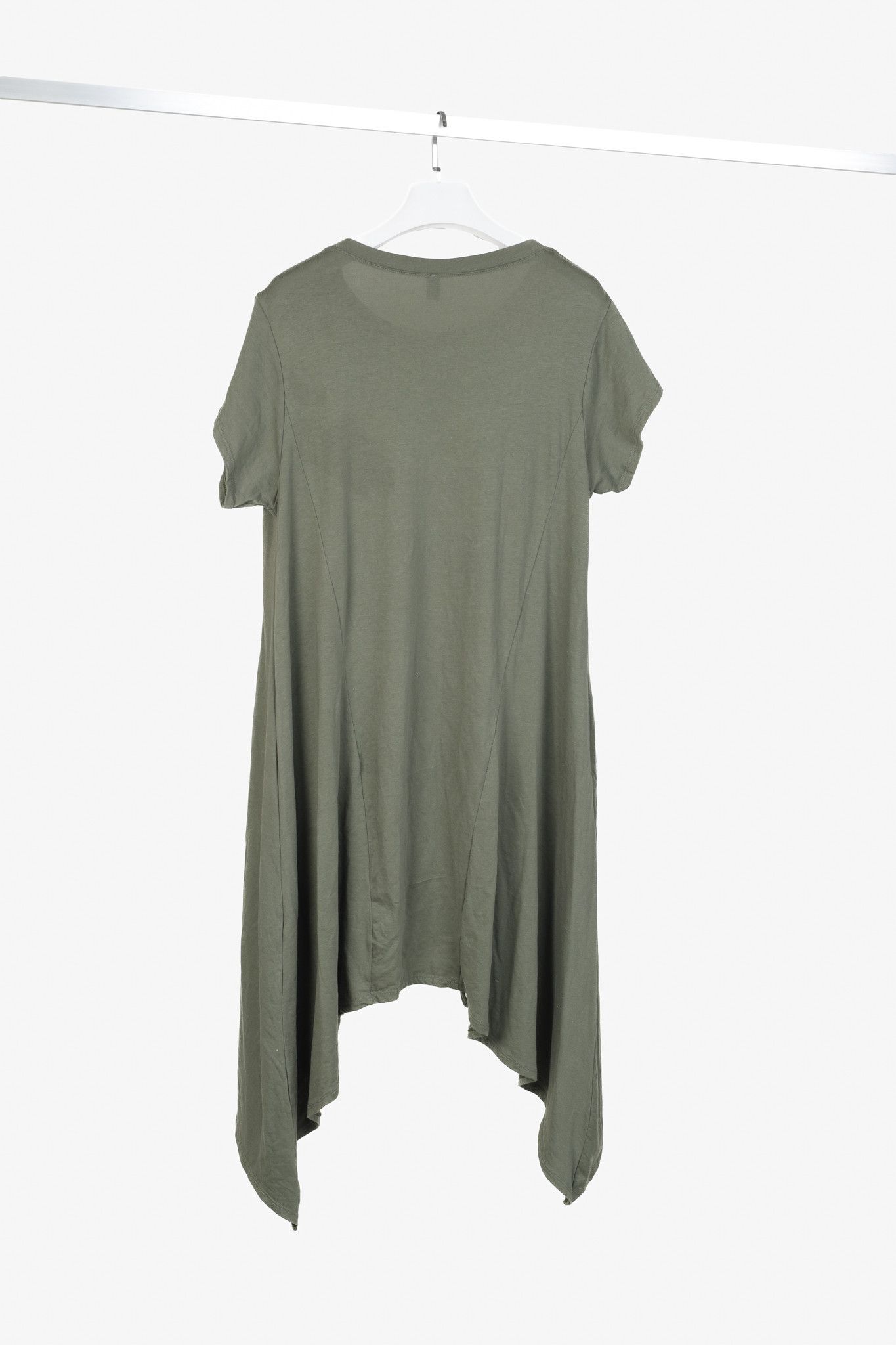 Other Nounke Green Jersey Ruched-Drawstring Midi T-Shirt Dress Size XL / US 12-14 / IT 48-50 - 1 Thumbnail