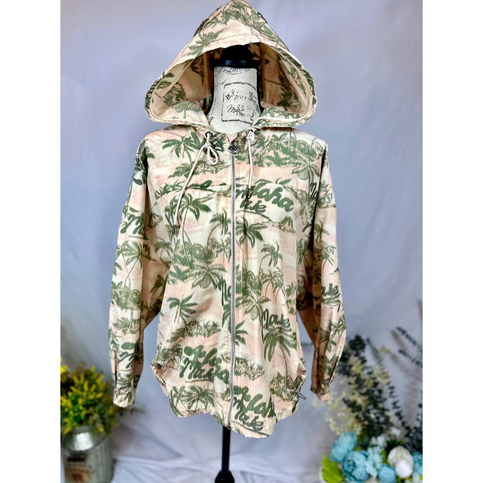Maje Maje Palm Tree Print Jacket with hood Size 40 (L) Size L / US 10 / IT 46 - 9 Thumbnail