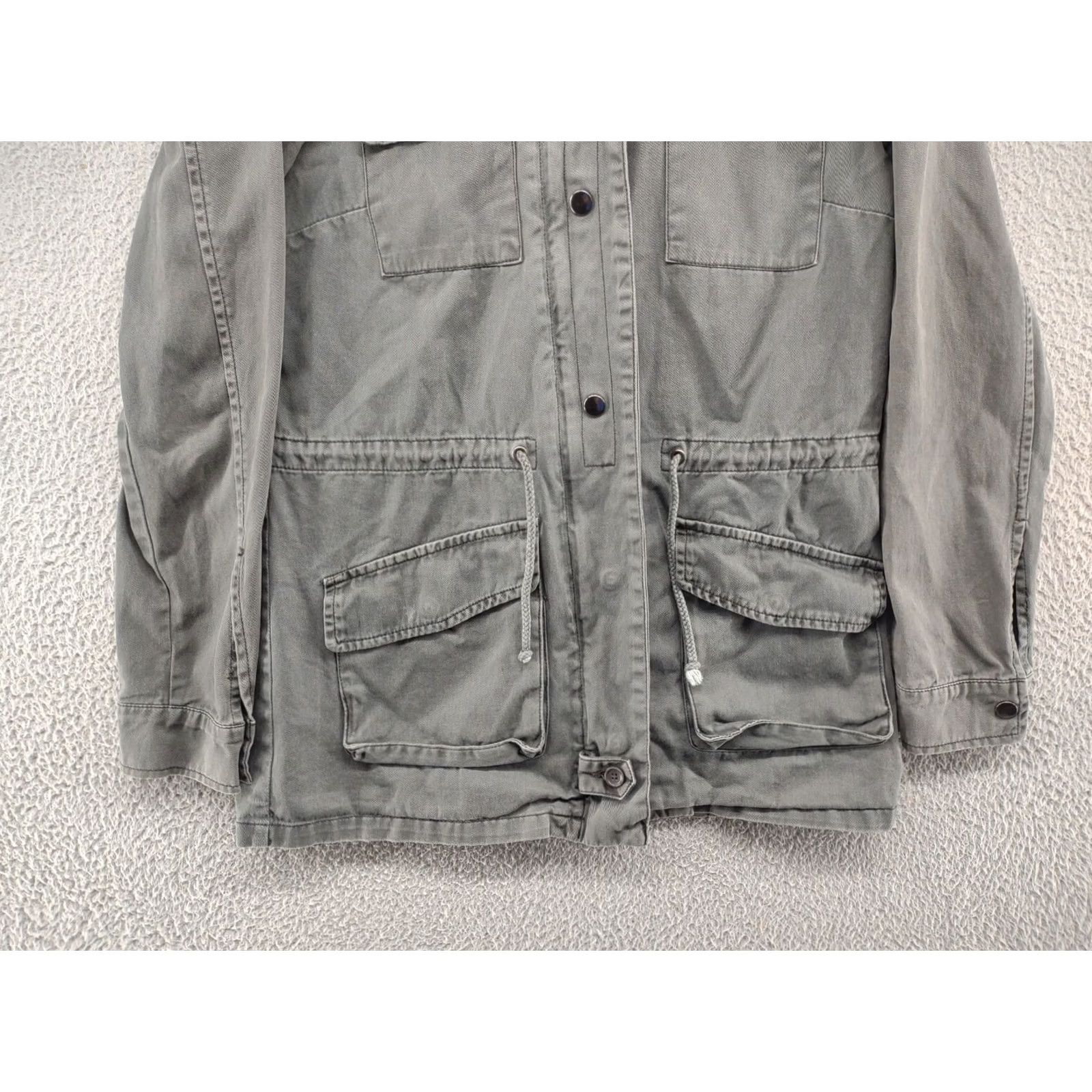 Vintage PER SE Cotton Military Utility Field Women's Snap Zip Jacket Small Gray Army Style Jacket Women Mens? Size S / US 4 / IT 40 - 2 Thumbnail
