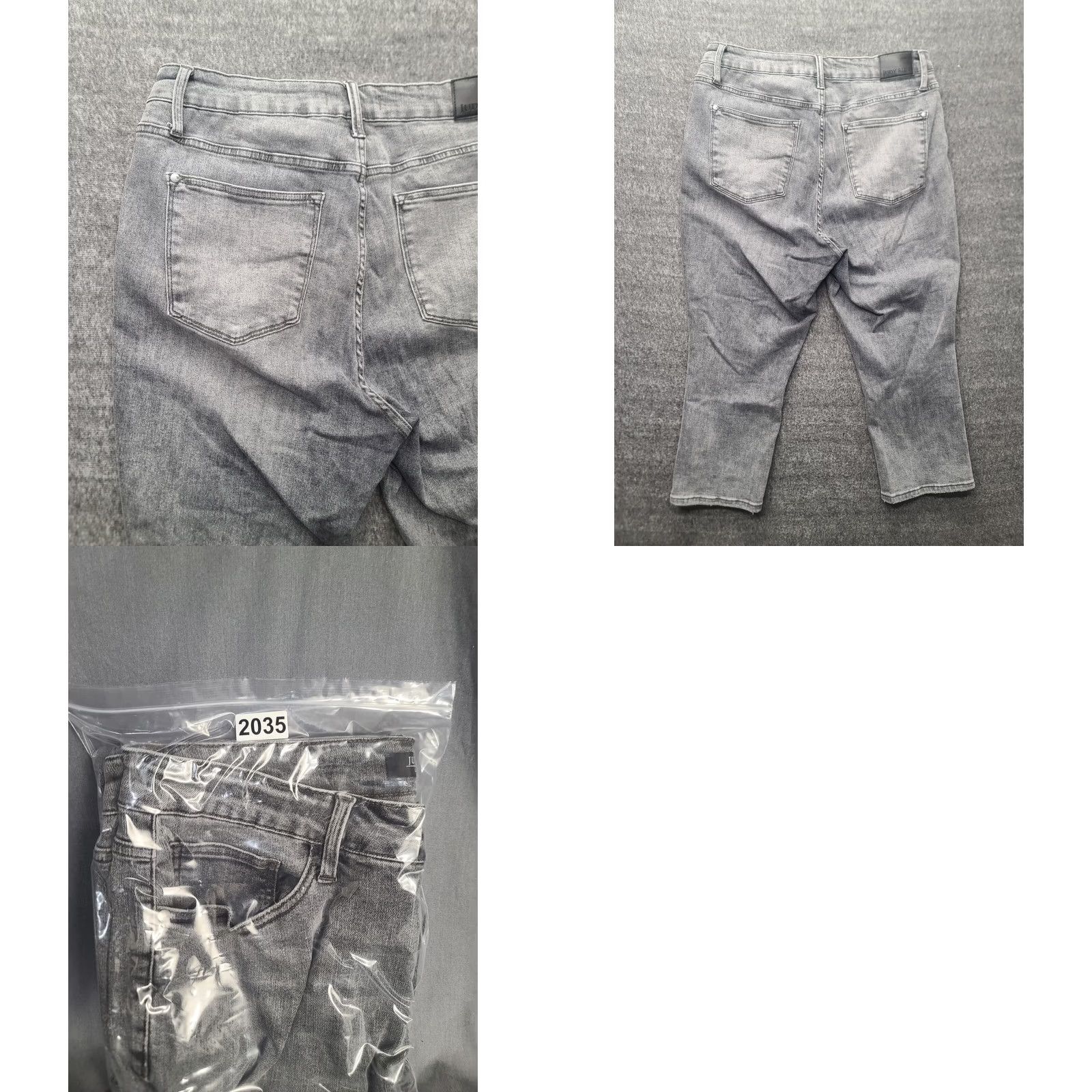 Vintage Judy Blue Jeans Womens 18W Regular Fit Straight Leg Button Fly Charcoal Stretch Denim Pants Size 40" / US 18 - 9 Thumbnail