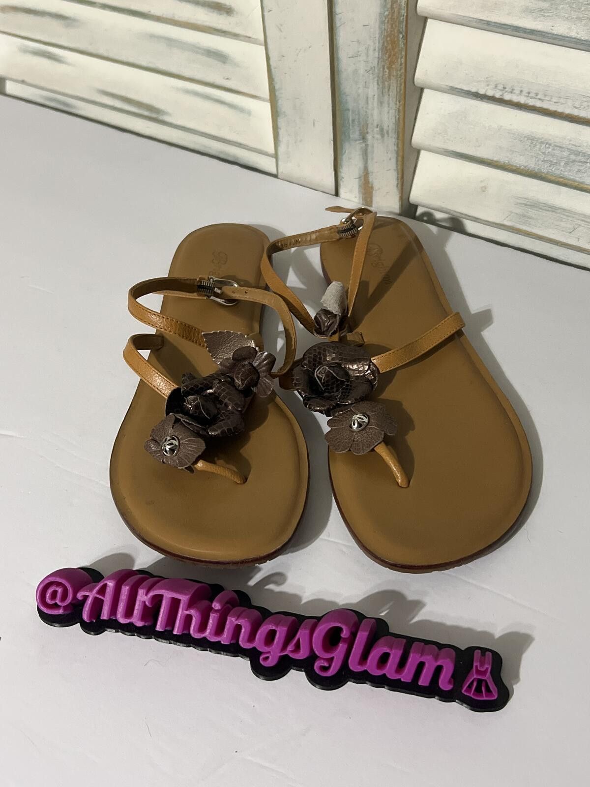 Other Love & Liberty by Brighton Brown Floral Strap Sandals 10 Size US 10 / IT 40 - 1 Thumbnail