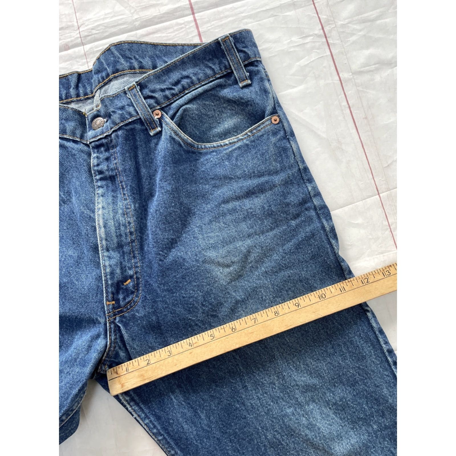 Levi's VINTAGE Levi's 505 Orange Tab Denim Blue Jeans 36x31 Men USA Distressed Size US 36 / EU 52 - 6 Thumbnail