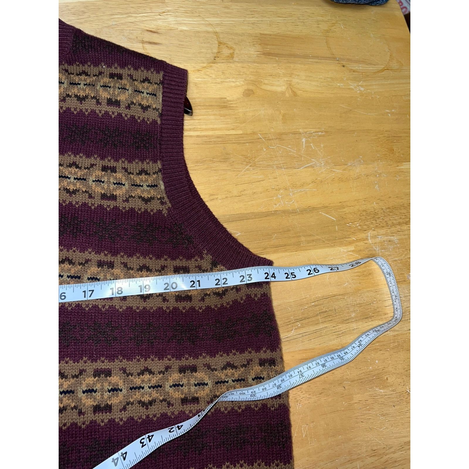 St. Johns Bay St. Johns Bay Sweater Vest Maroon Gold Design V Neck X-Large Size US XL / EU 56 / 4 - 8 Thumbnail
