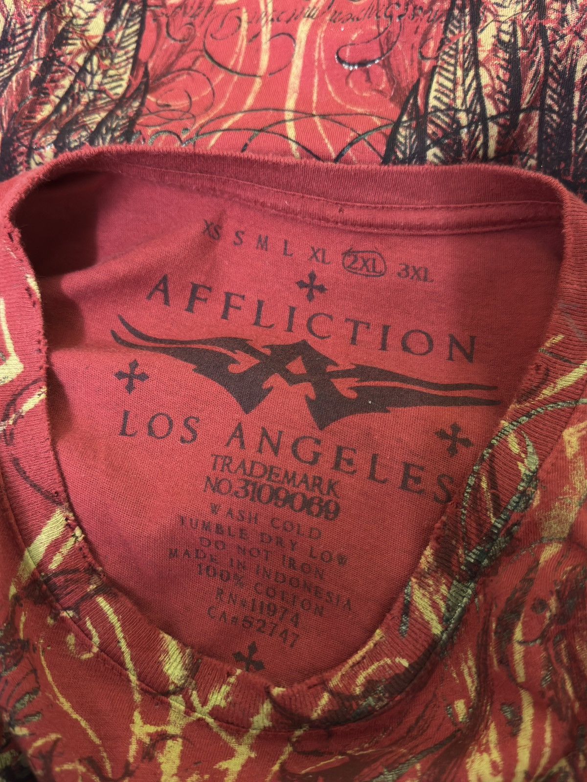 Affliction Affliction Gothic Shield & Angel Wings Graphic Back Print Size US XL / EU 56 / 4 - 13 Thumbnail