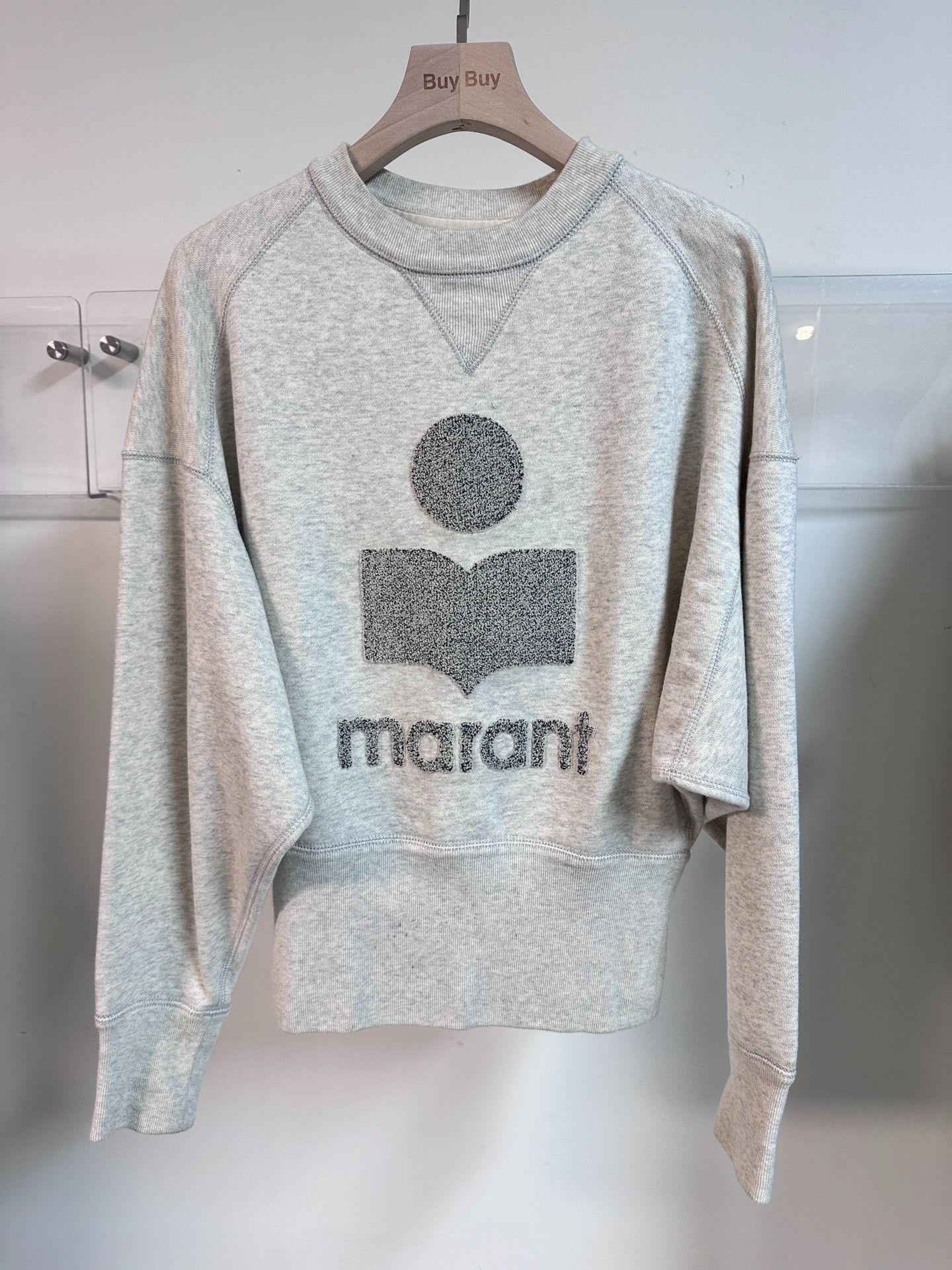 image of Isabel Marant Logo Print Sweatshirt in Grey, Women's (Size Small)