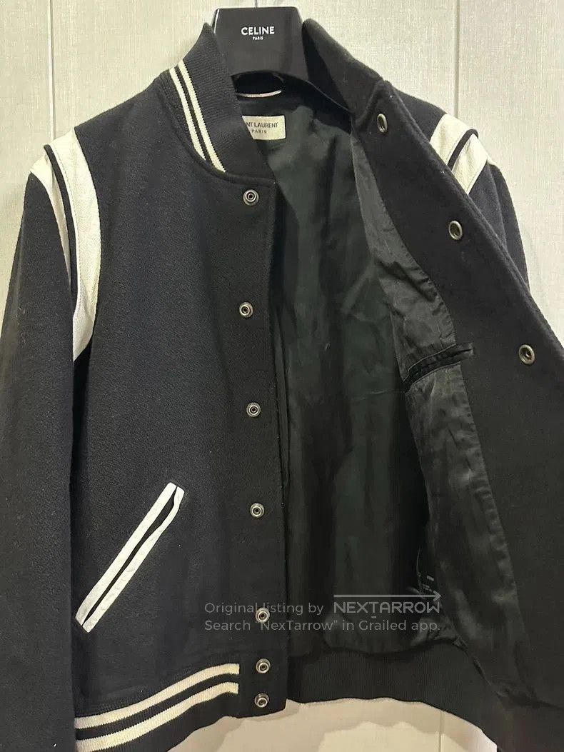 Saint Laurent Paris Saint Laurent Wool Leather Varsity Jacket. Size US L / EU 52-54 / 3 - 2 Thumbnail