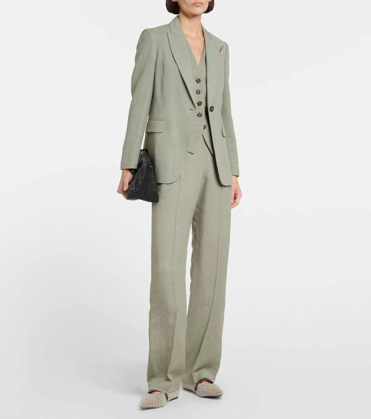 Brunello Cucinelli o1y0725 Blazer in Sage Green Size S / US 4 / IT 40 - 4 Thumbnail