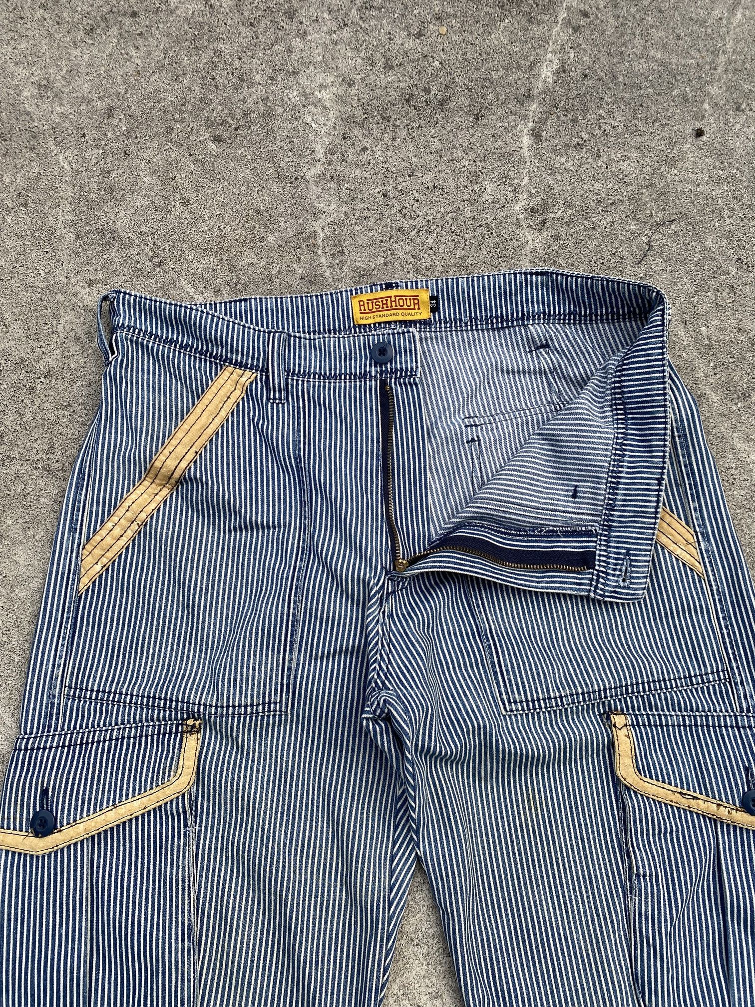 Japanese Brand RUSH HOUR HICKORY PRISONER CARGO PINSTRIPED W34X28 Size US 34 / EU 50 - 6 Thumbnail