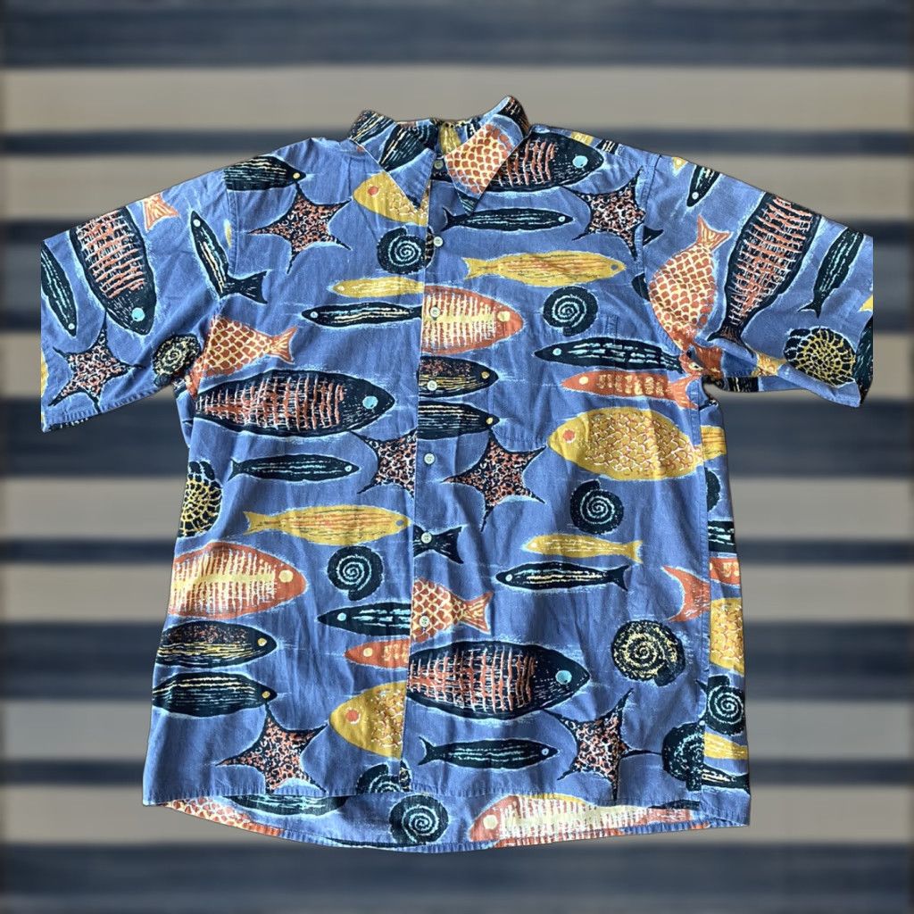 Reyn Spooner VINTAGE Reyn Spooner Fish All Over Print Button-Down Hawaiian Shirt Mens Large Size US L / EU 52-54 / 3 - 1 Thumbnail