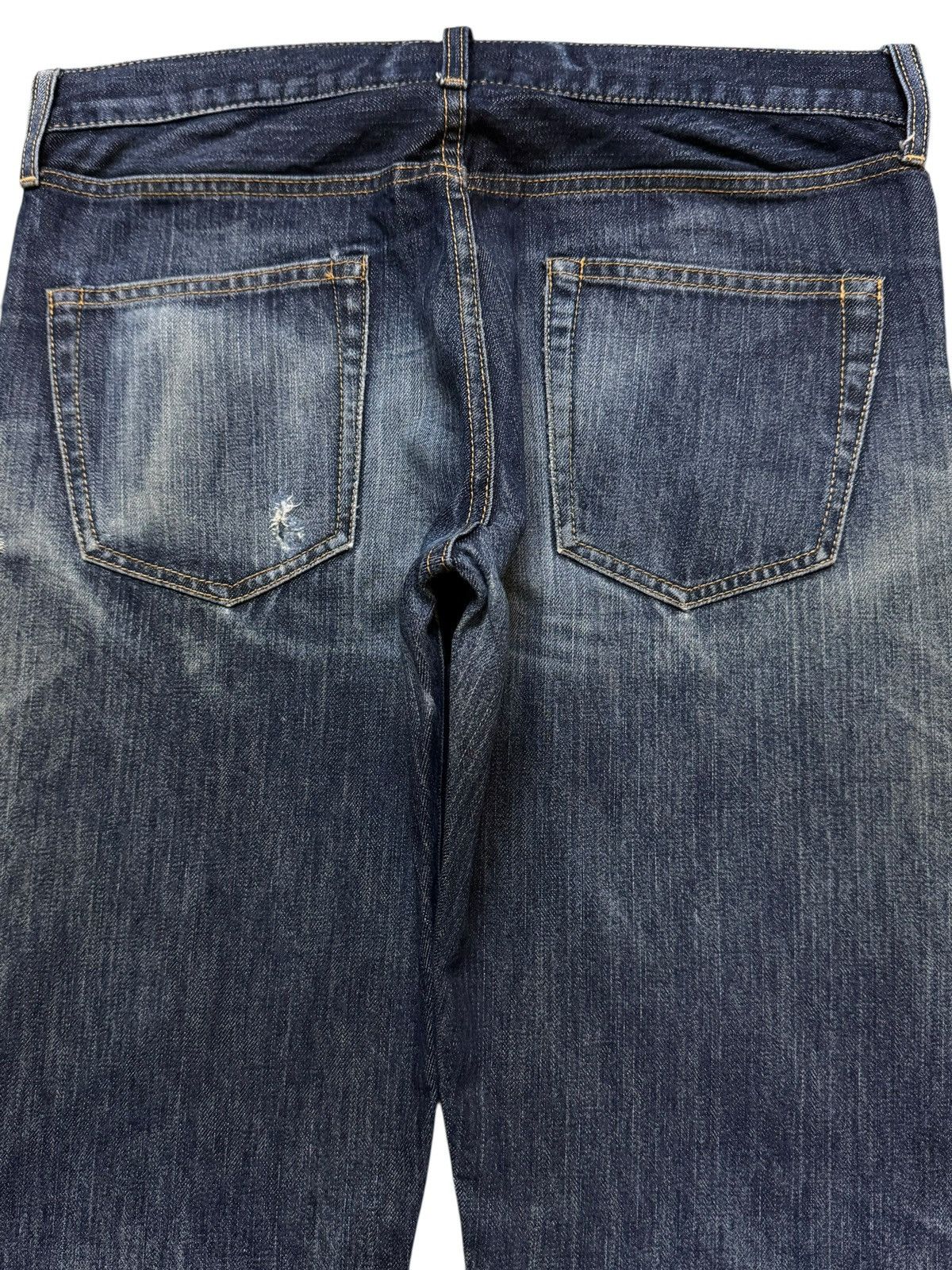 GU Vintage Y2K Japanese GU Faded Wash Distressed Straight Leg Size US 32 / EU 48 - 4 Thumbnail