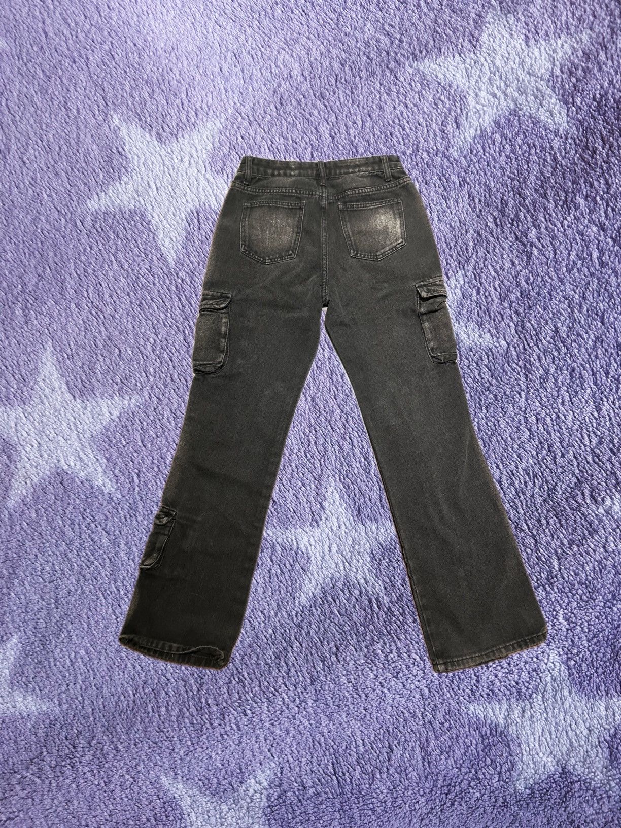 Other × Vintage Black Gray Wash Cargo Jeans with buckles Size 26" / US 2 / IT 38 - 2 Thumbnail