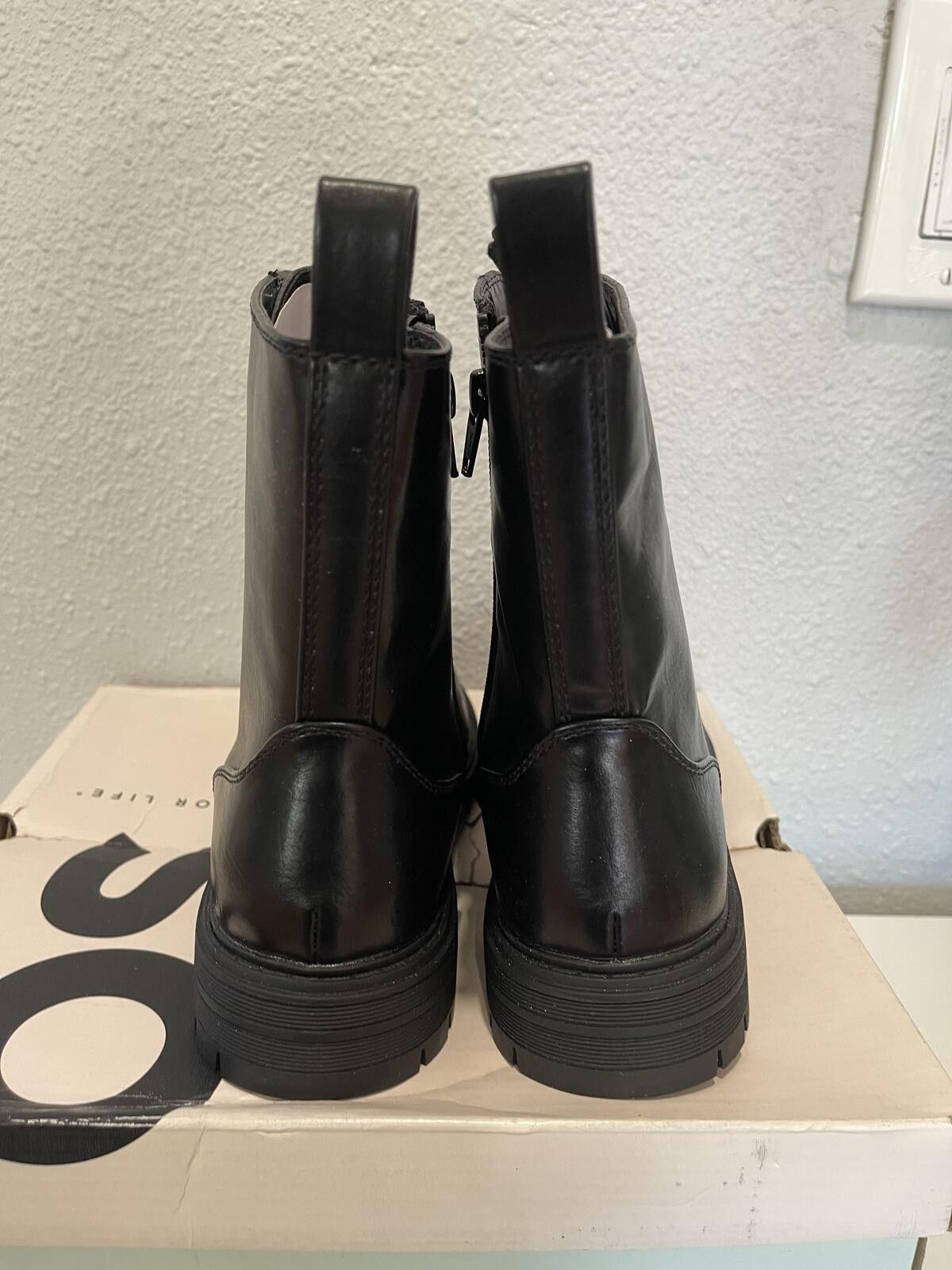 Other SO Black Combat Lace-Up Ankle Boots with Side Zipper Size US 7.5 / IT 37.5 - 4 Thumbnail