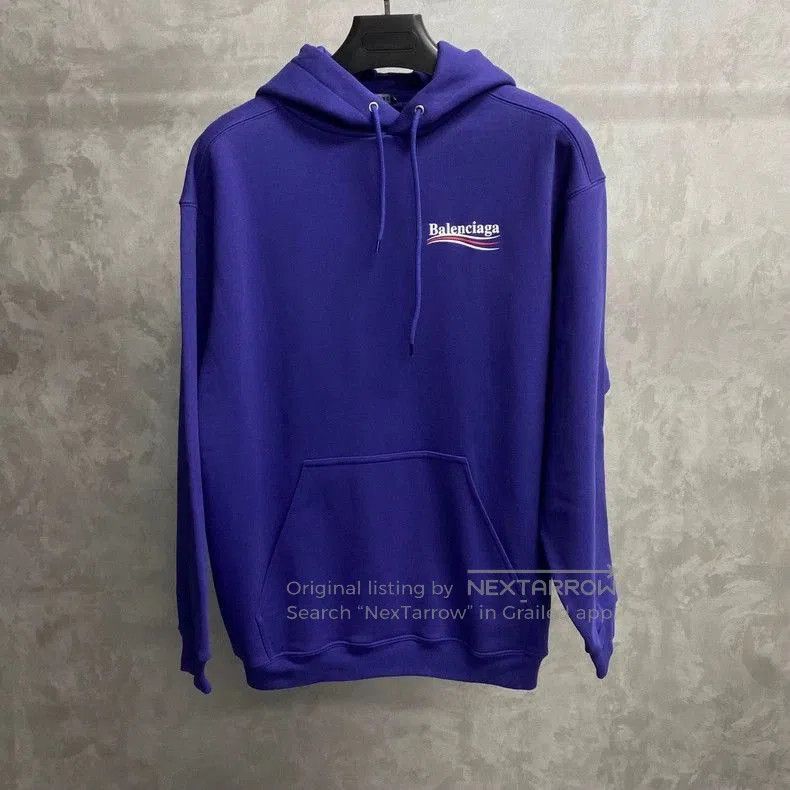 Balenciaga Blue Coke Print Logo Hoodie.