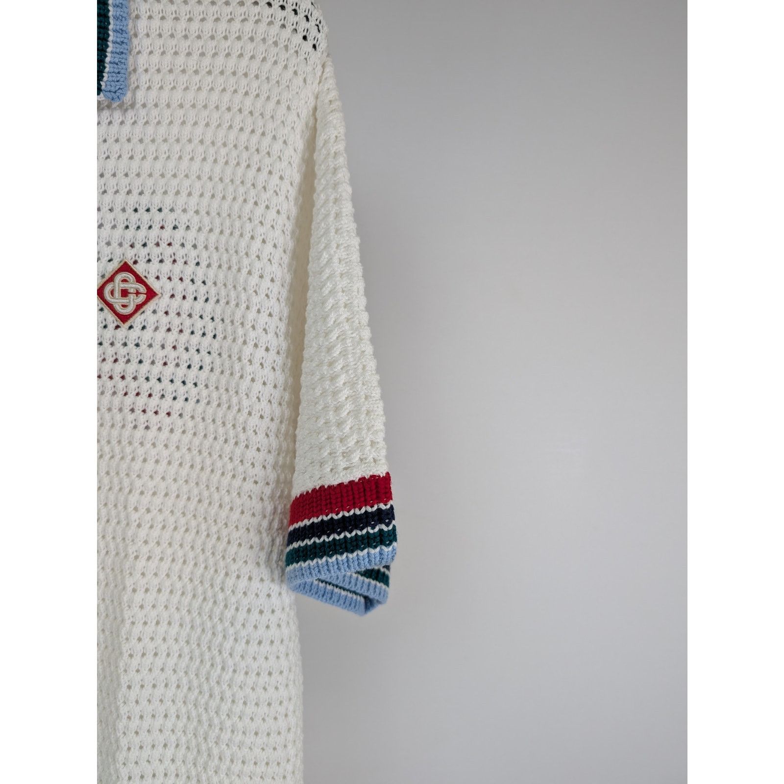 Casablanca o1rshd1 Sporty Faux Crochet Shirt in White Size US M / EU 48-50 / 2 - 2 Thumbnail