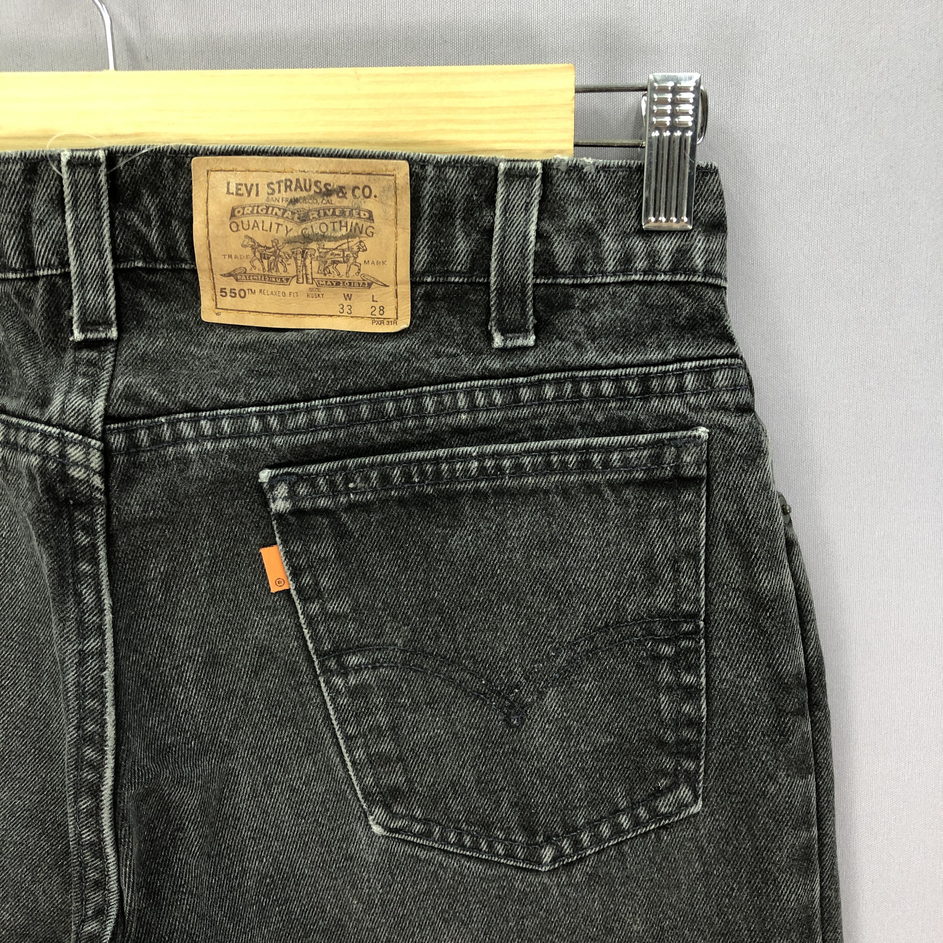Jean Vintage Levis 550 Orange Tab Jeans Levi's Super Black Denim Size US 30 / EU 46 - 9 Thumbnail