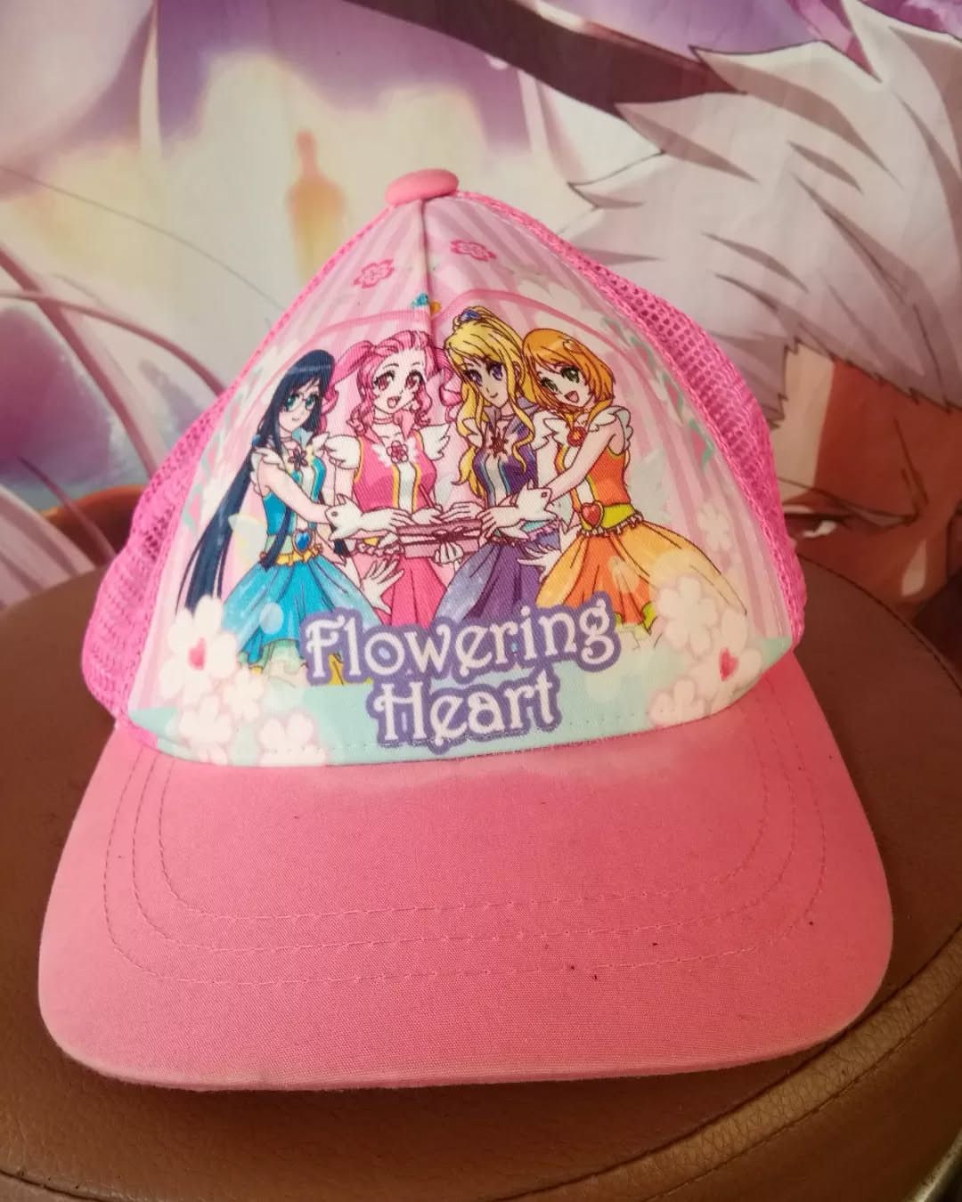 Beauty Beast Flowering Heart Pink Graphic Anime Cap Size ONE SIZE - 2 Thumbnail
