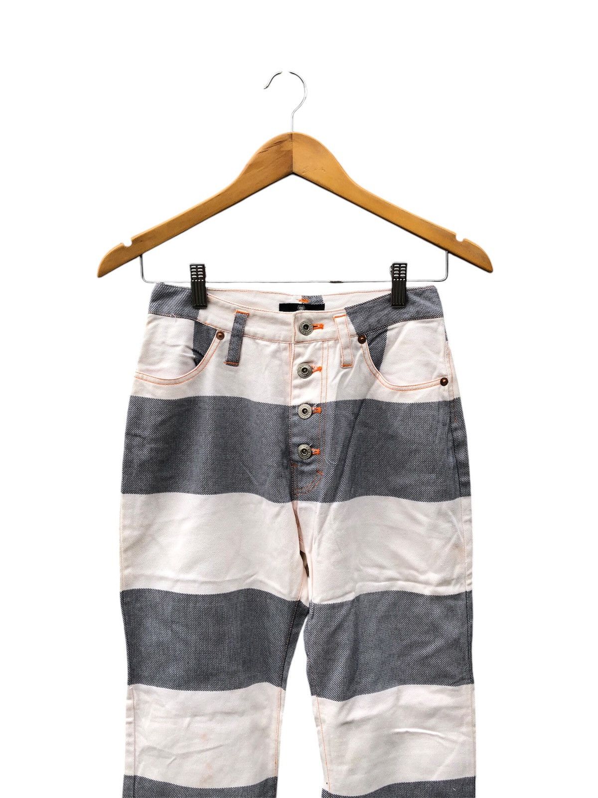 Hysteric Glamour Japanese Brand Super Lovers Stripe Hagi Style Jeans Size 23" - 4 Thumbnail