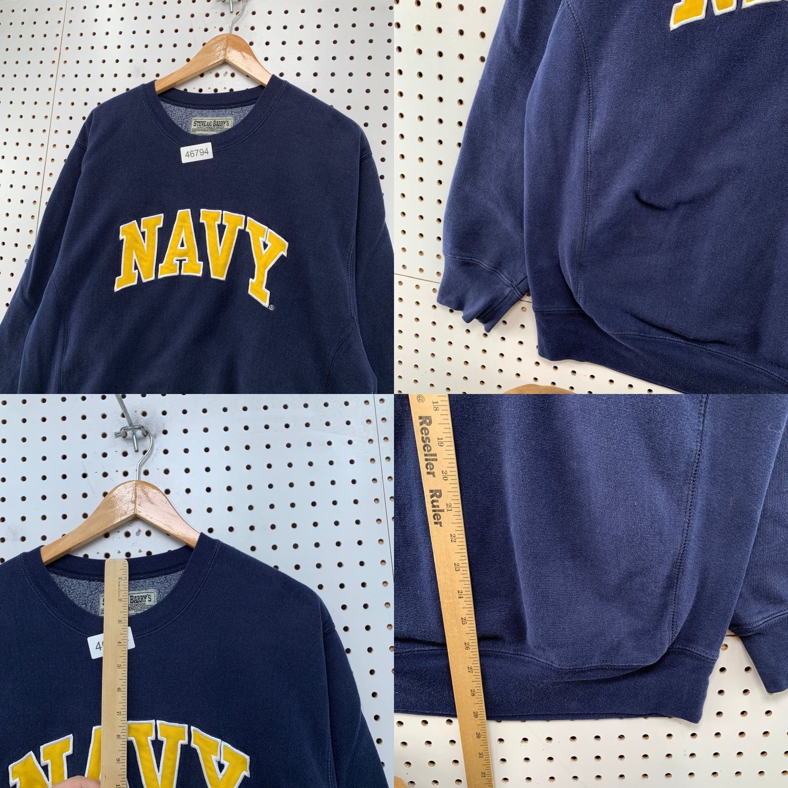 Vintage VINTAGE Steve & Barry's Navy Sweatshirt Mens M Heavyweight Embroidered US Army Graphic Print Cotton Fleece Size US M / EU 48-50 / 2 - 8 Thumbnail