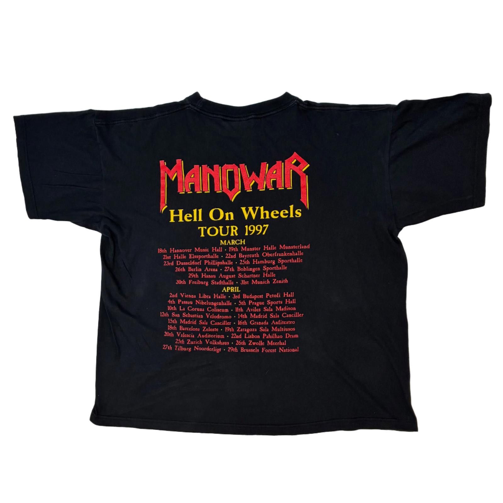 Other Vintage Manowar 1997 'Hell On Wheels Tour' T-Shirt Size US XL / EU 56 / 4 - 2 Thumbnail