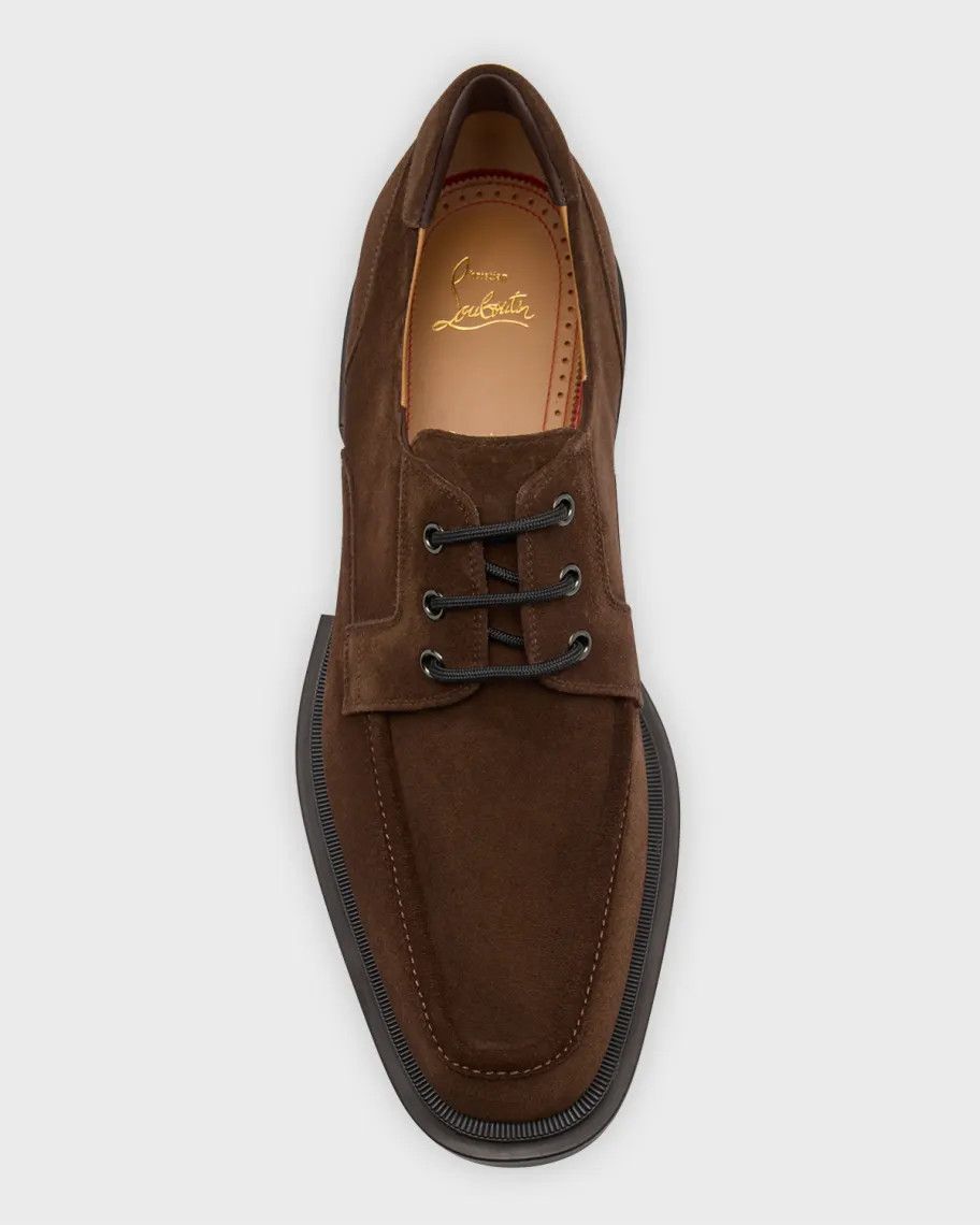Christian Louboutin o1s1wg111024 Suede Derby Shoes in Brown Size US 12 / EU 45 - 6 Thumbnail
