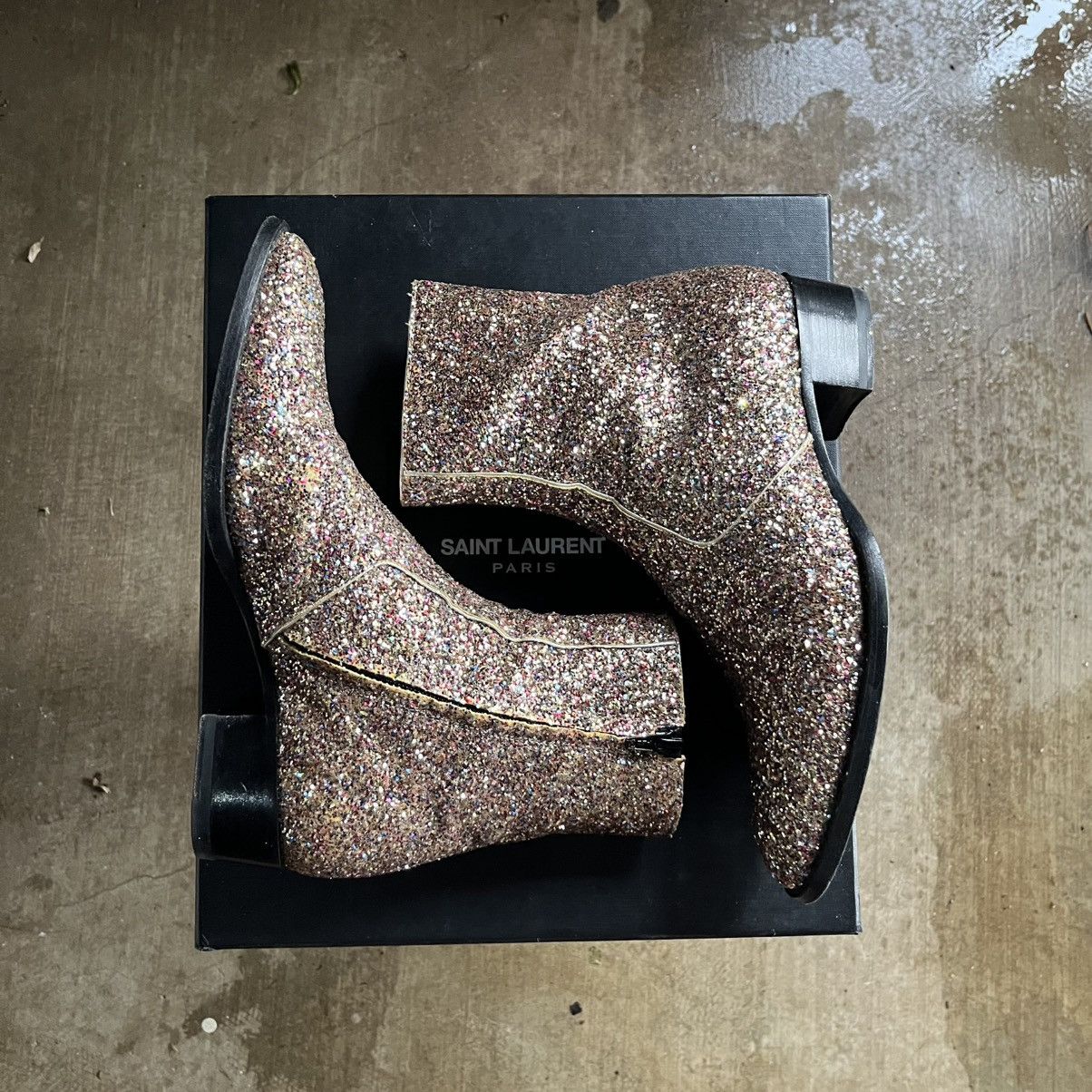 Saint Laurent Paris Saint Laurent Spring/Summer 2016 Glitter Hedi Slimane Boots Size US 6 / EU 39 - 10 Thumbnail
