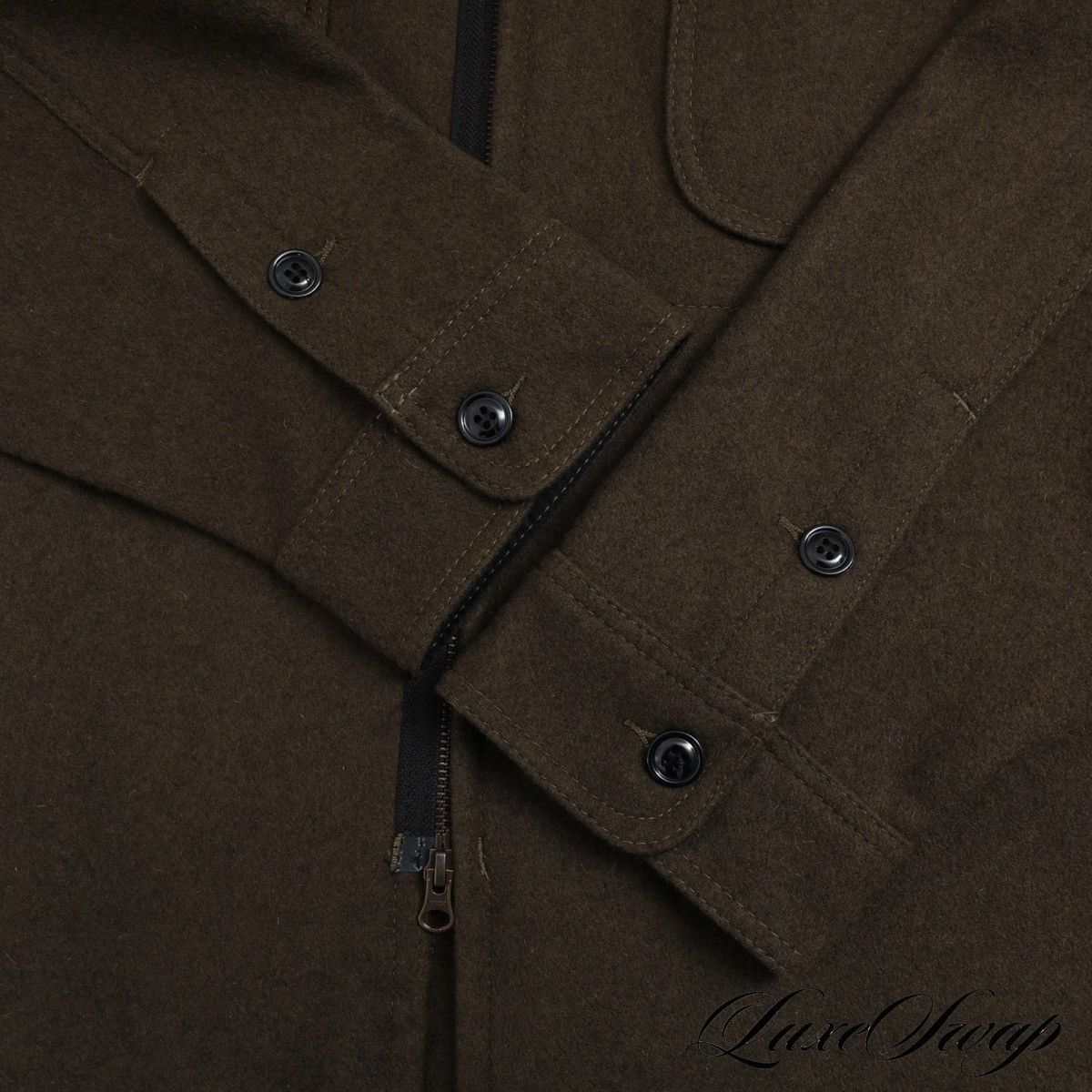 18 East 18 East x Johnson Mills Made in USA Olive Tweed Zip 2XL Size US XXL / EU 58 / 5 - 6 Thumbnail