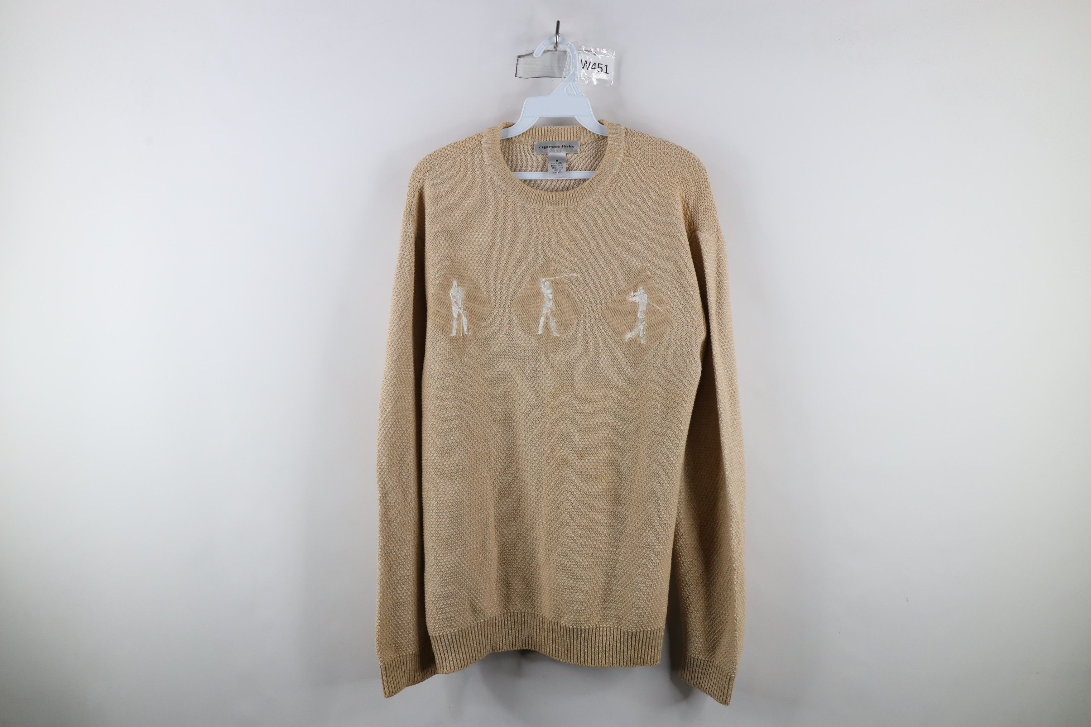Vintage Vintage 90s Streetwear Golf Thermal Knit Crewneck Sweater Size US M / EU 48-50 / 2 - 1 Thumbnail