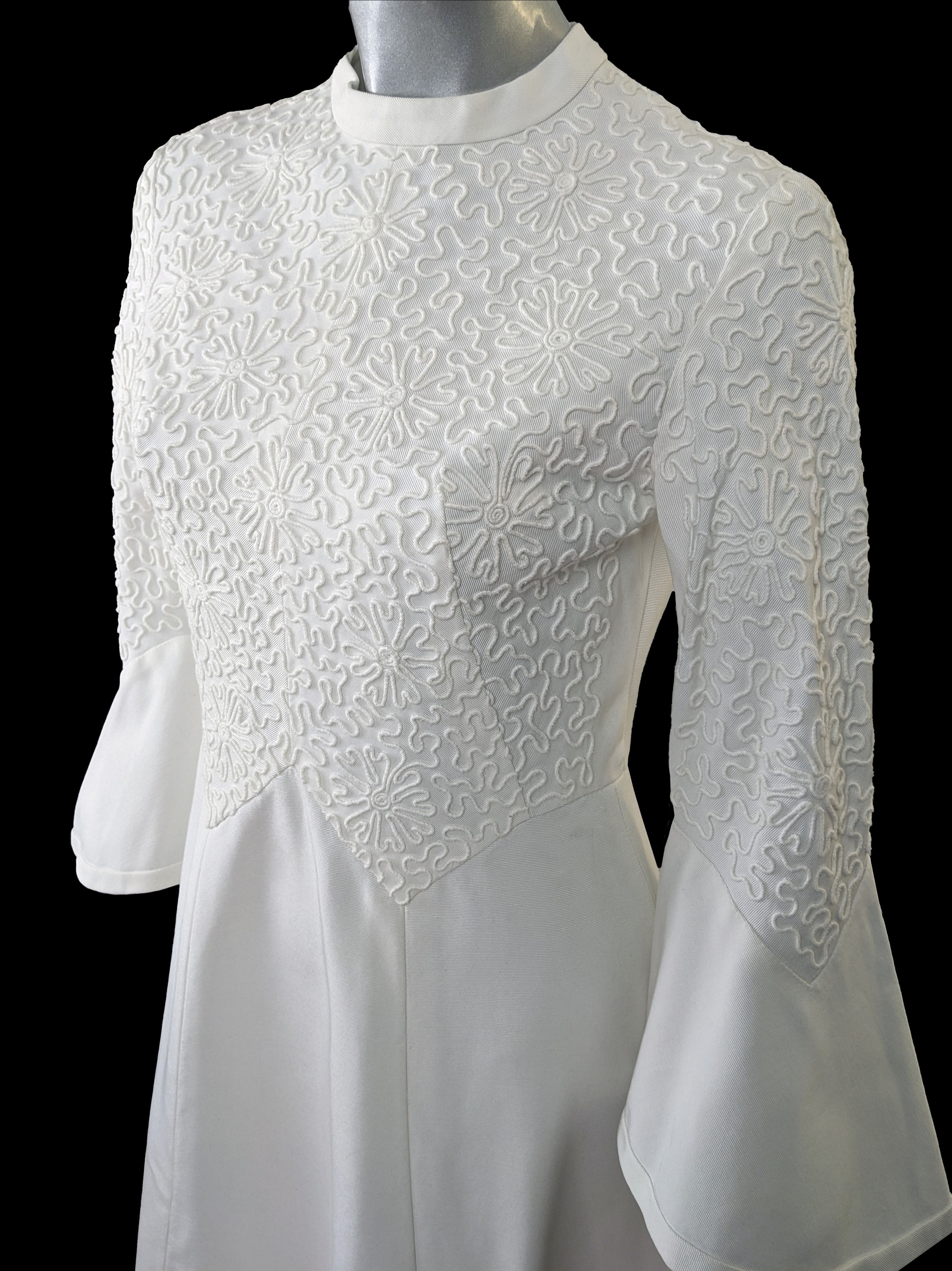 Vintage Maggy Rouff 50's Vintage White Haute Couture Wedding Dress Size S / US 4 / IT 40 - 8 Thumbnail