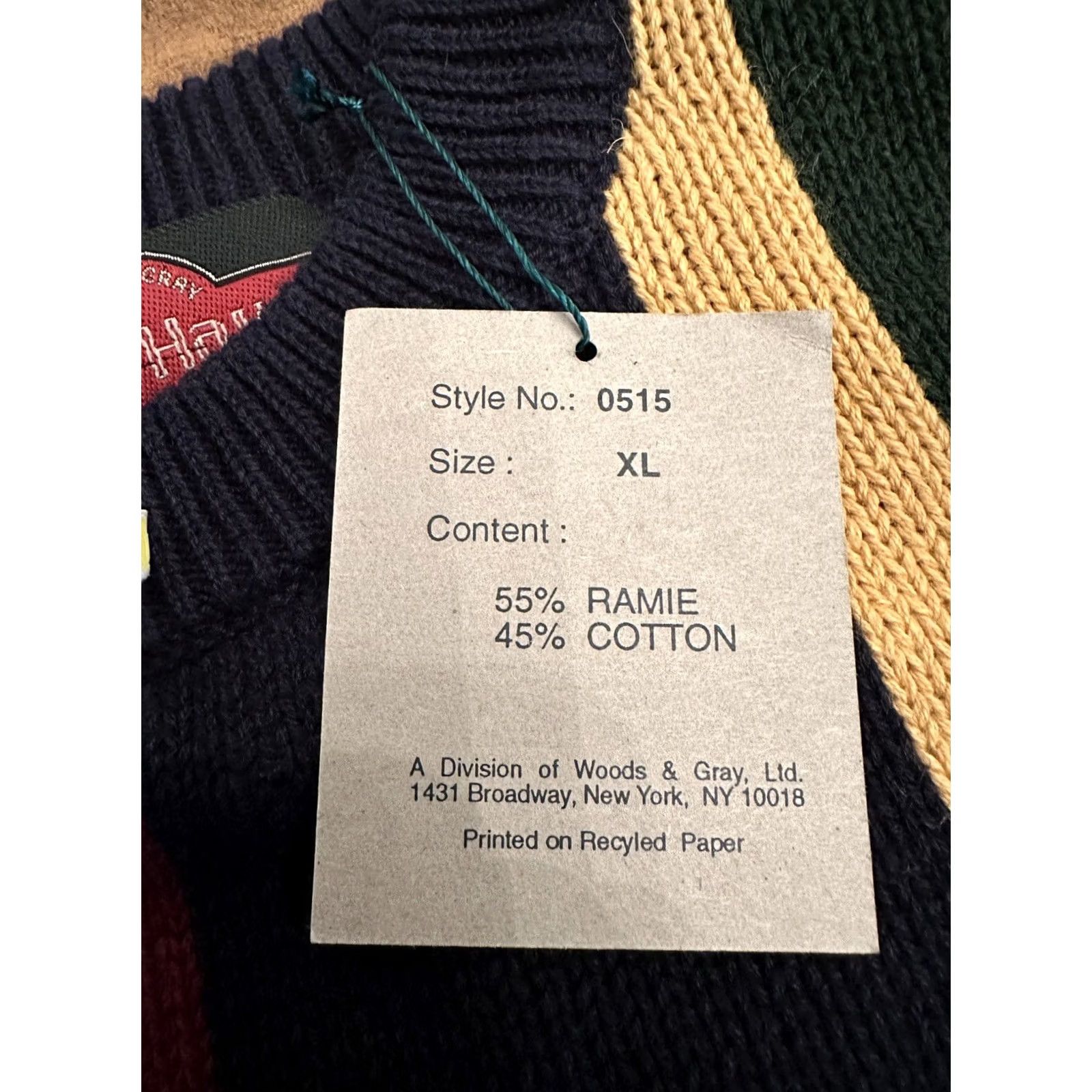 Vintage VINTAGE Stone Haven Sweater Mens XL Cotton Blend Knit Blue Green Red NWT Pullover Long Sleeve Regular Heavyweight All Seasons Retro Knit Shirt Men Size US XL / EU 56 / 4 - 5 Thumbnail