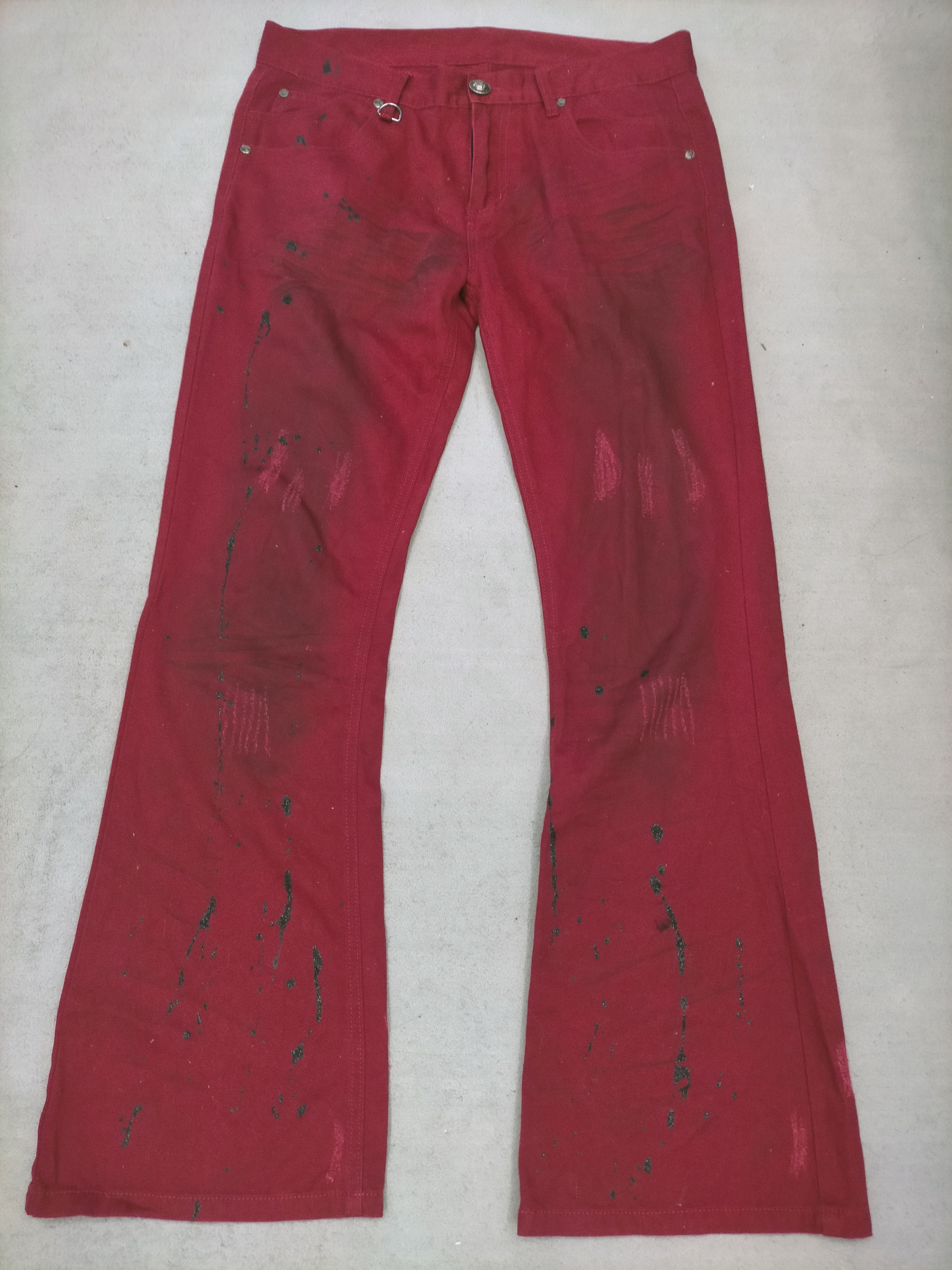 If Six Was Nine × Japanese Brand × Tornado Mart 🔥Flared🔥 90s Paint Splattered Distressed Jeans Size US 34 / EU 50 - 2 Thumbnail