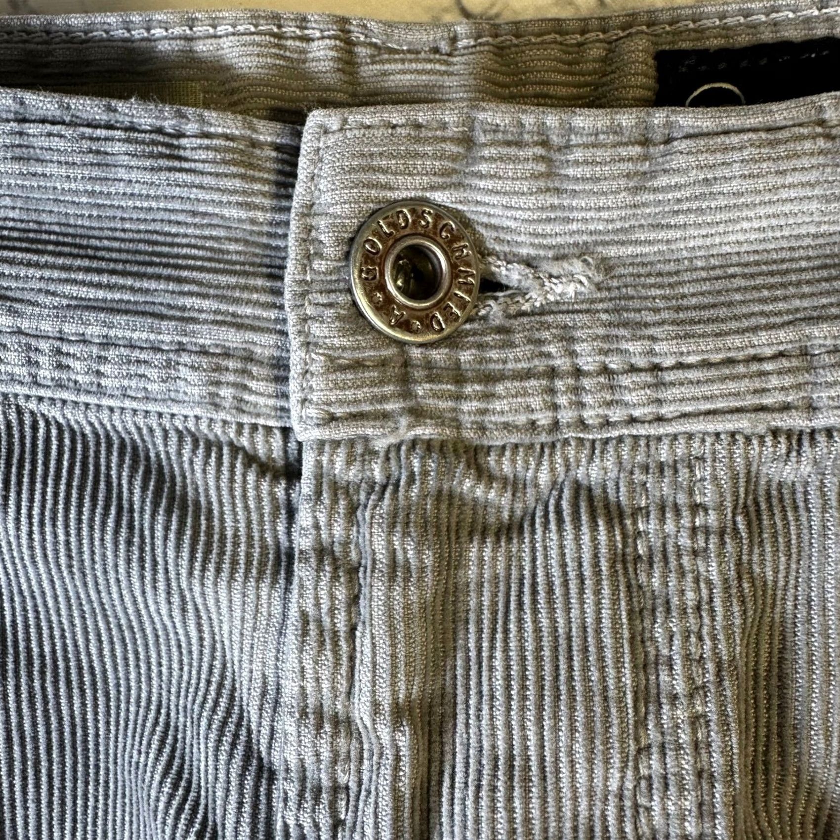 Vintage AG Adriano Goldschmied Mens Grey Corduroy Straight Leg Pants 32 Size US 32 / EU 48 - 4 Thumbnail