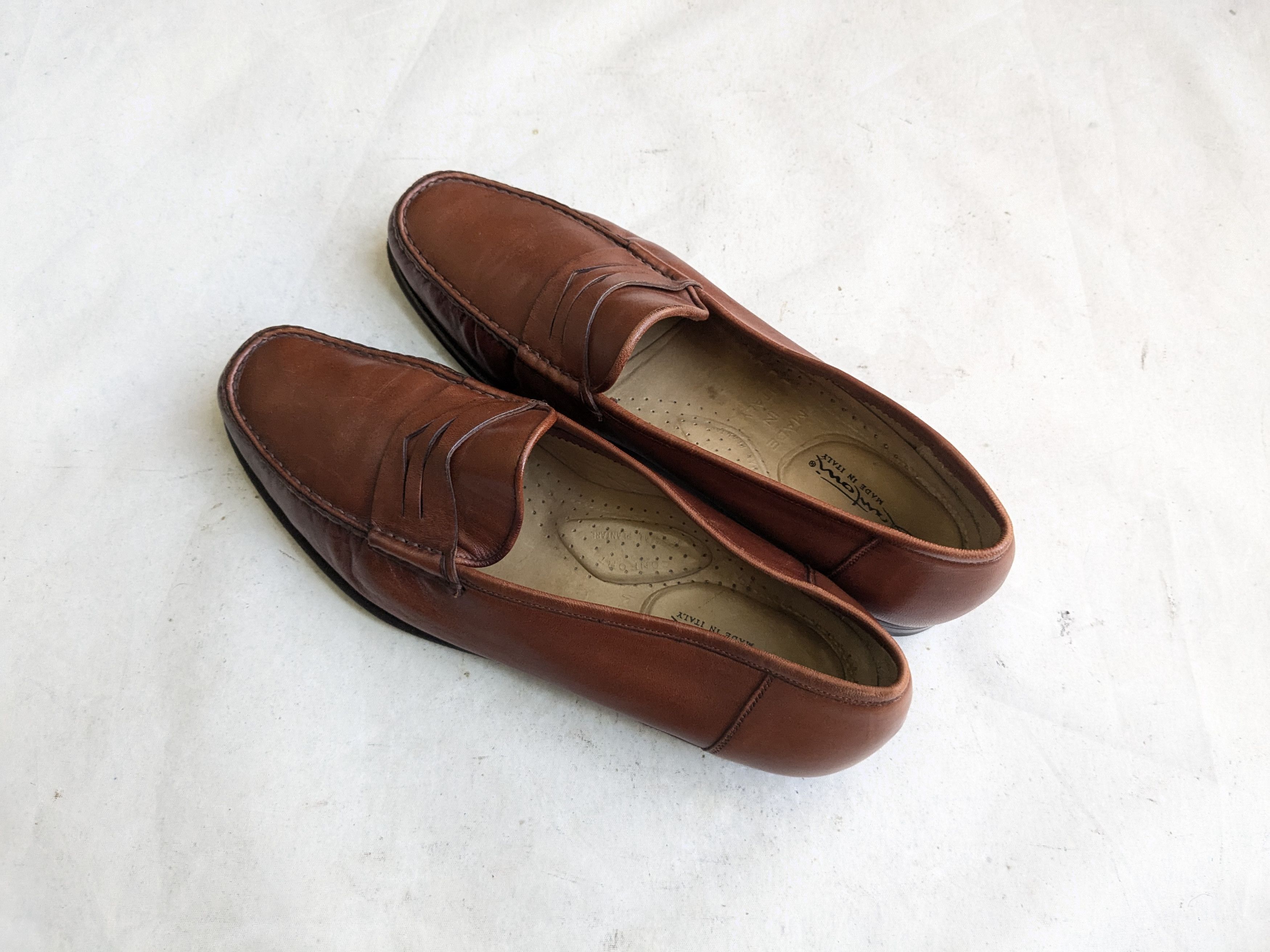Santoni Santoni Penny Loafers Brown Leather 10.5 D Slip Ons Size US 10.5 / EU 43-44 - 9 Thumbnail