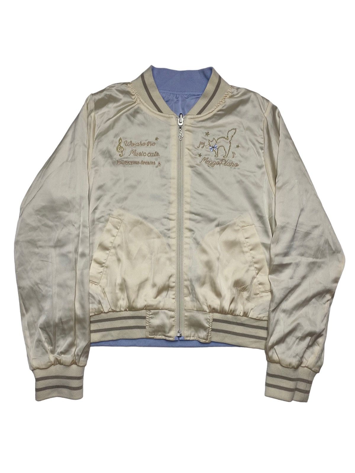 Angel Blue 2000s Mezzo Piano - Ruffle Lilac Reversible Bomber Jacket Size M / US 6-8 / IT 42-44 - 3 Thumbnail