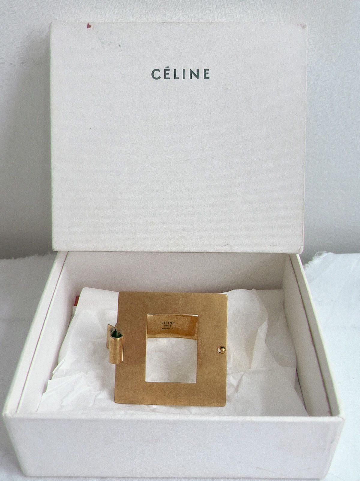 Celine Old Celine by Phoebe Philo Square Cuff Bracelet Bangle Size ONE SIZE - 9 Thumbnail