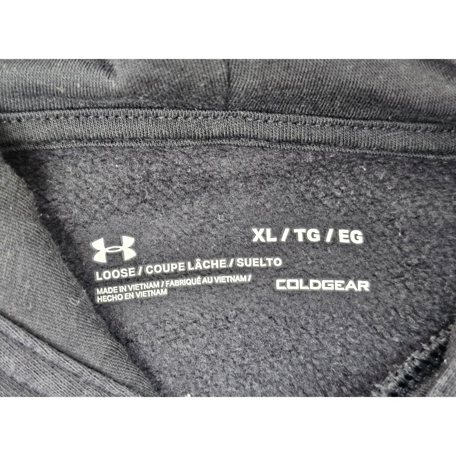 Under Armour Under Armour Rival Fleece ColdGear Loose Pullover Hoodie Men XL Washed Black Size US XL / EU 56 / 4 - 3 Thumbnail